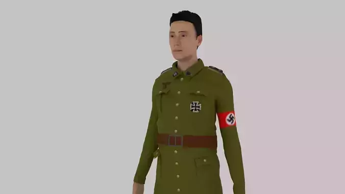GERMAN SS OFFICER Low-poly 3D model