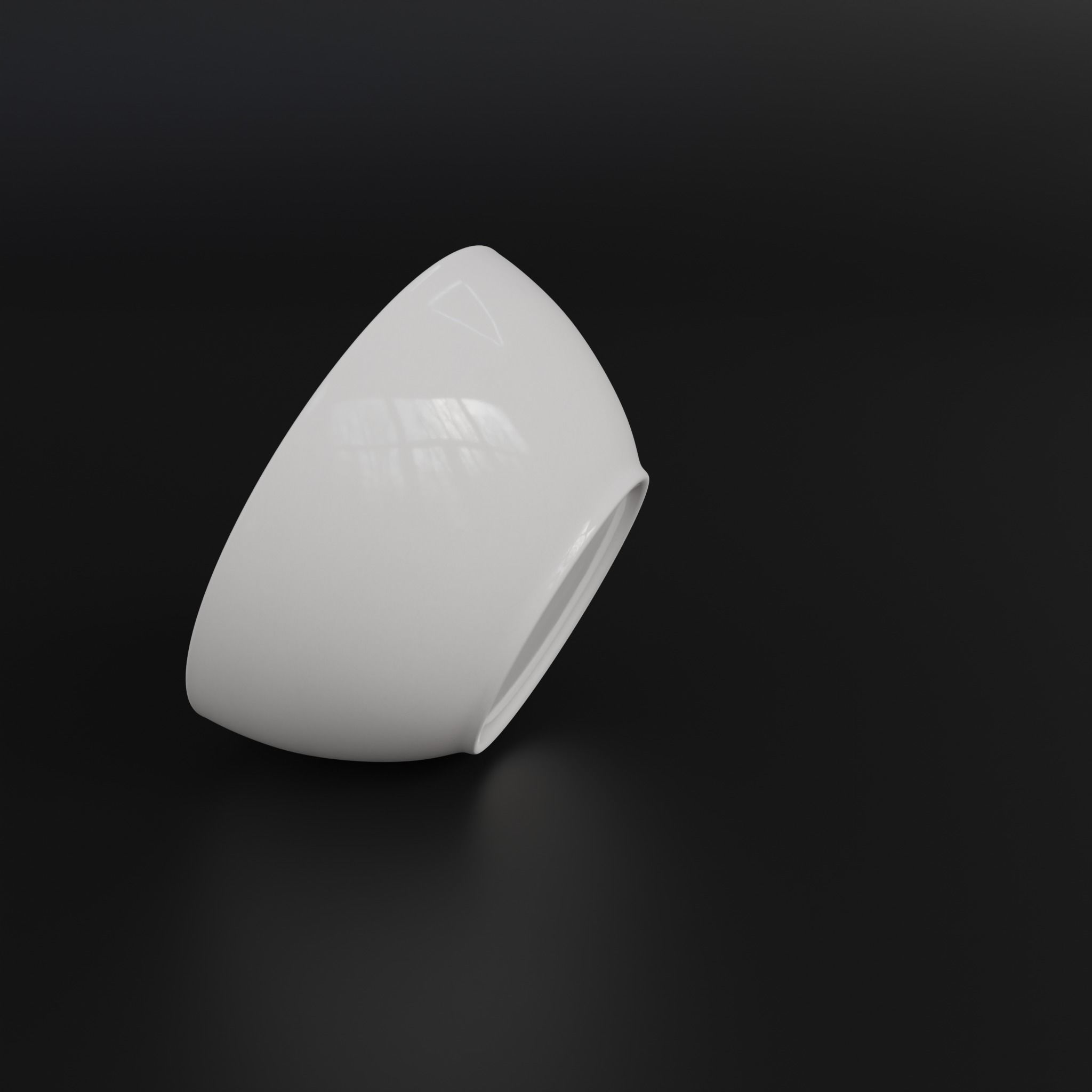 Porcelain bowl Low-poly 3D model_9