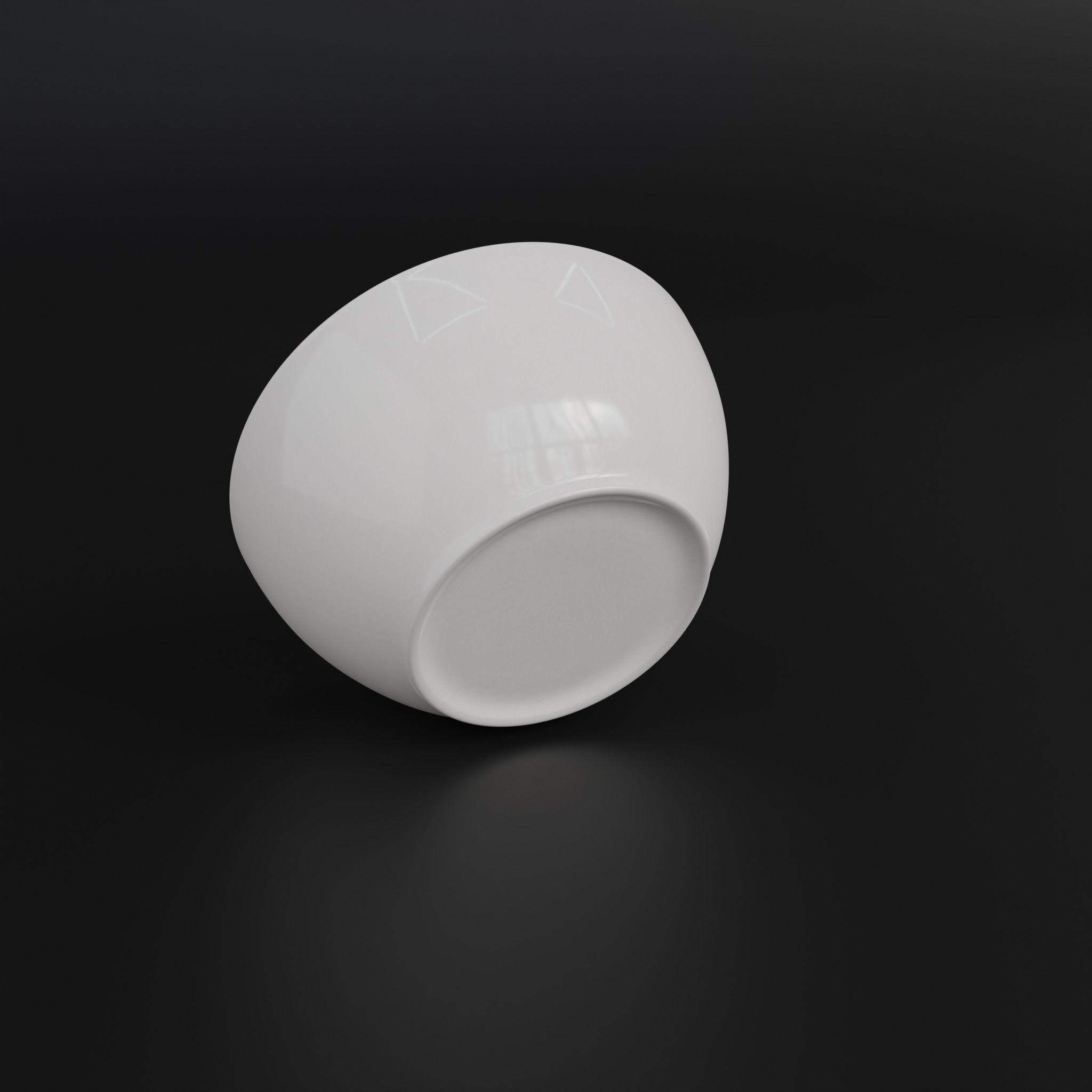 Porcelain bowl Low-poly 3D model_8
