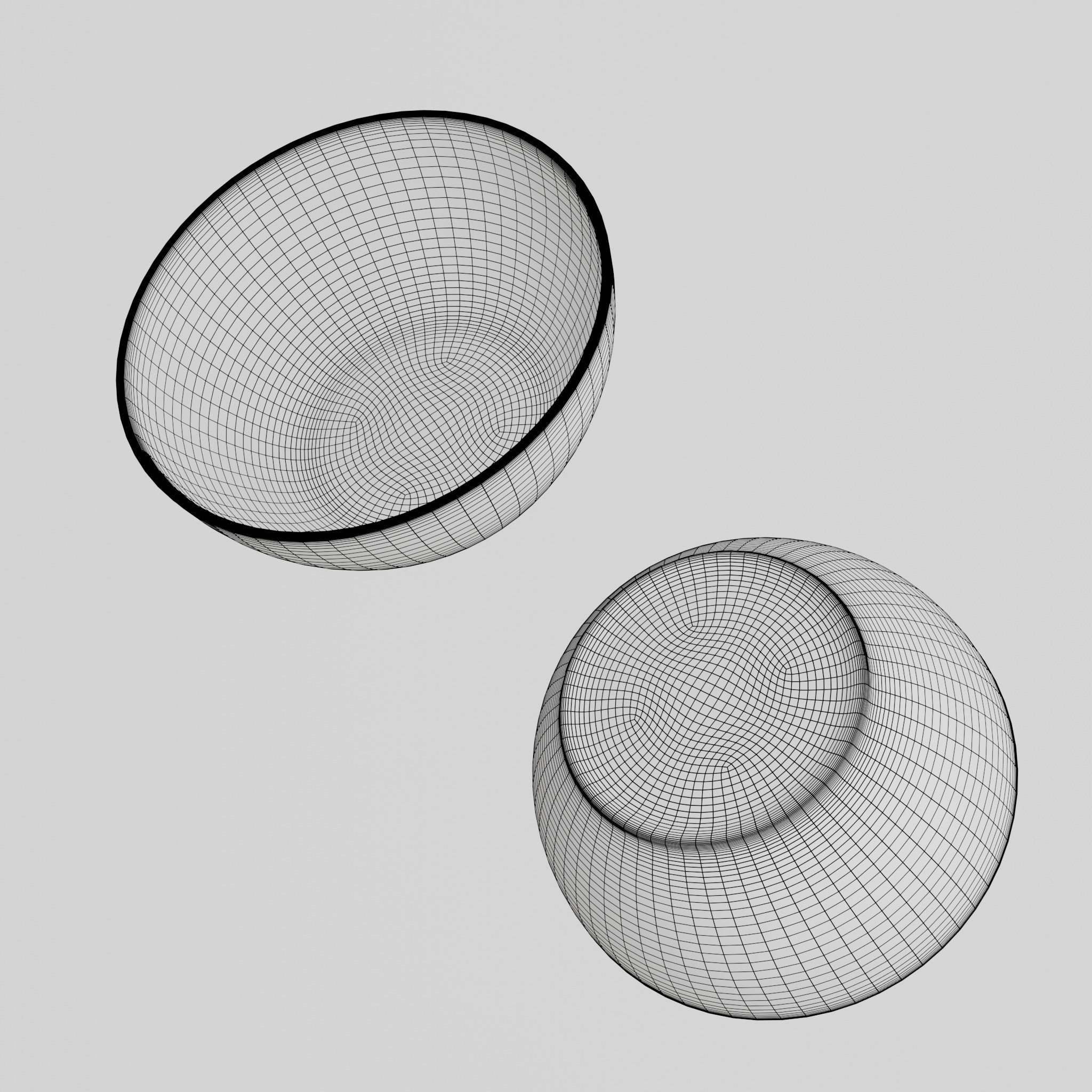 Porcelain bowl Low-poly 3D model_14