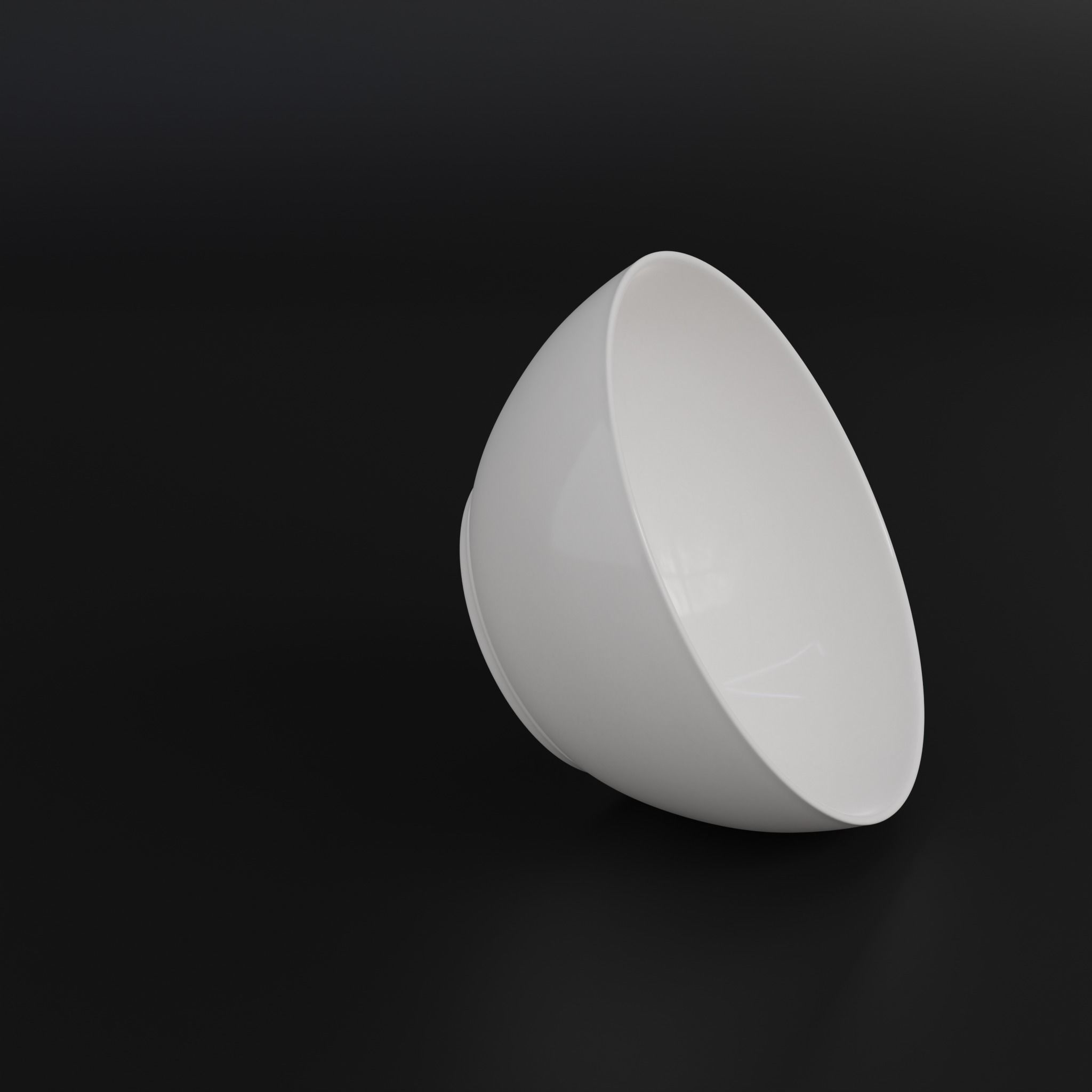 Porcelain bowl Low-poly 3D model_5