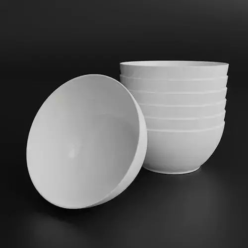 Porcelain bowl Low-poly 3D model