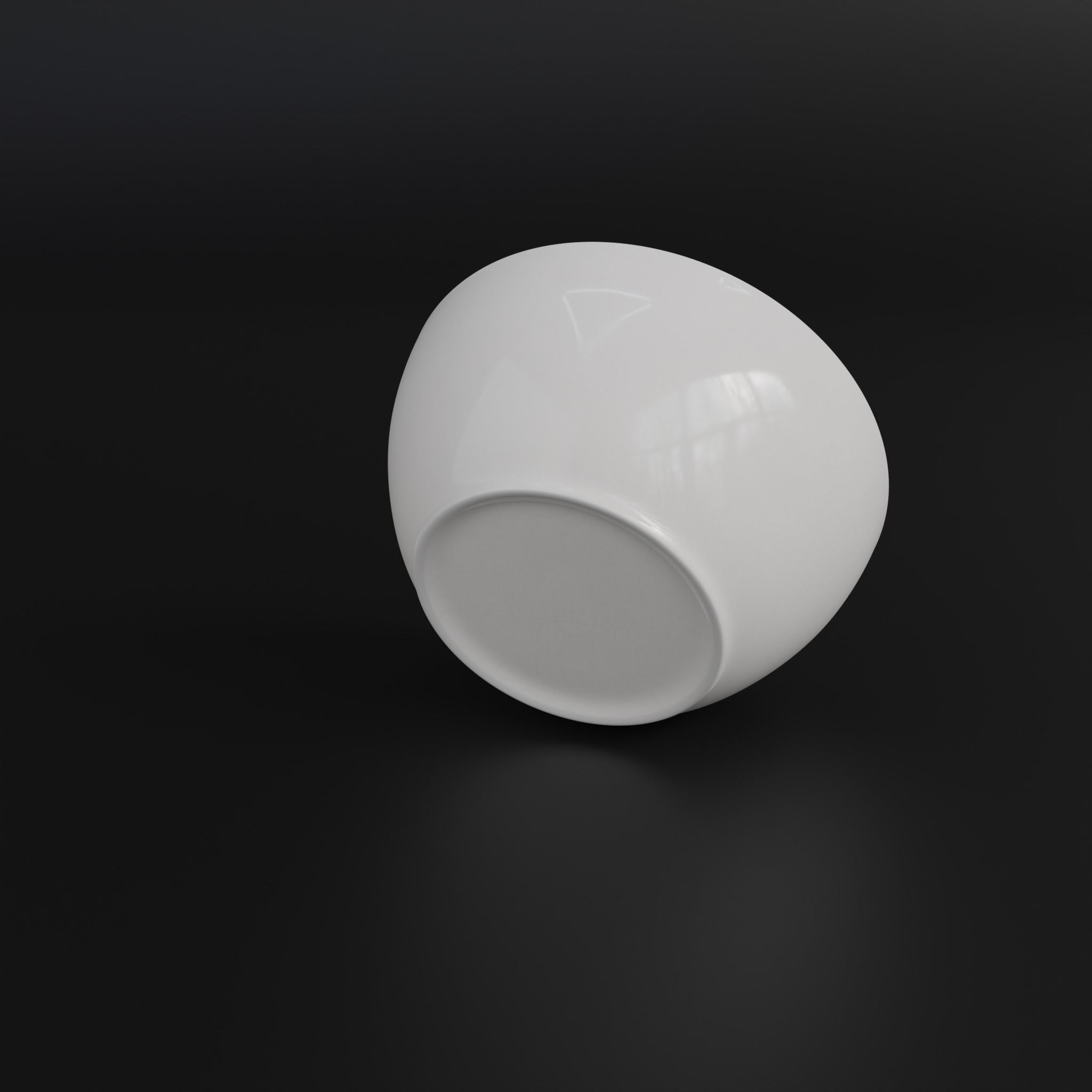 Porcelain bowl Low-poly 3D model_7