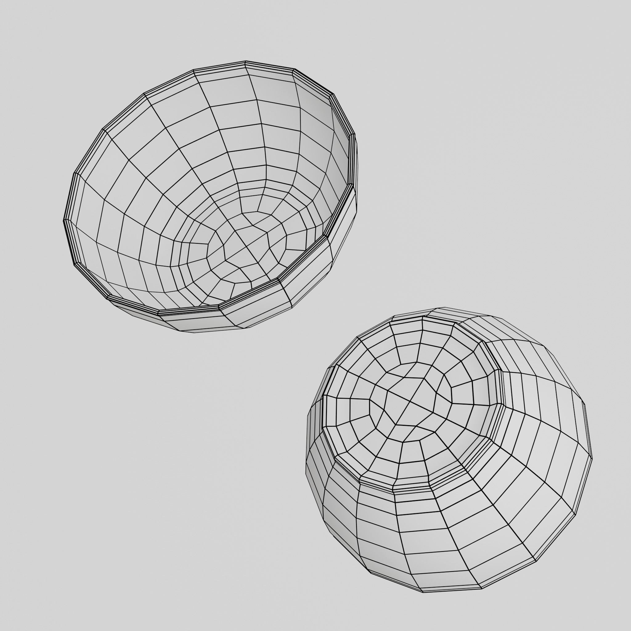 Porcelain bowl Low-poly 3D model_12