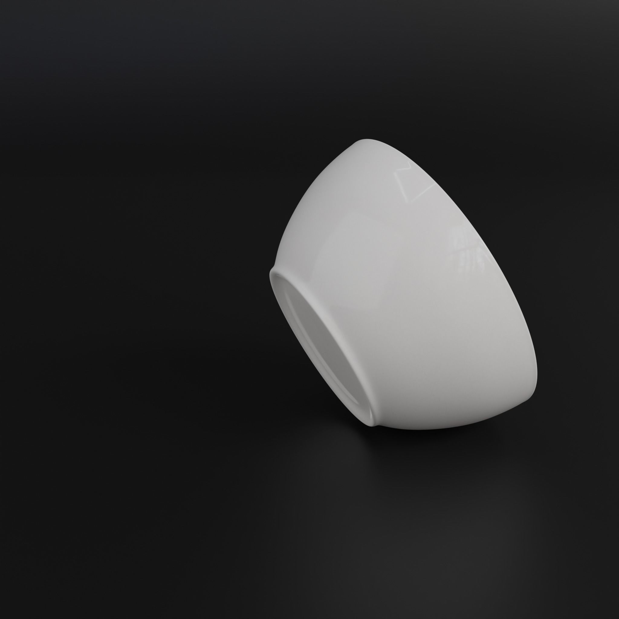 Porcelain bowl Low-poly 3D model_6