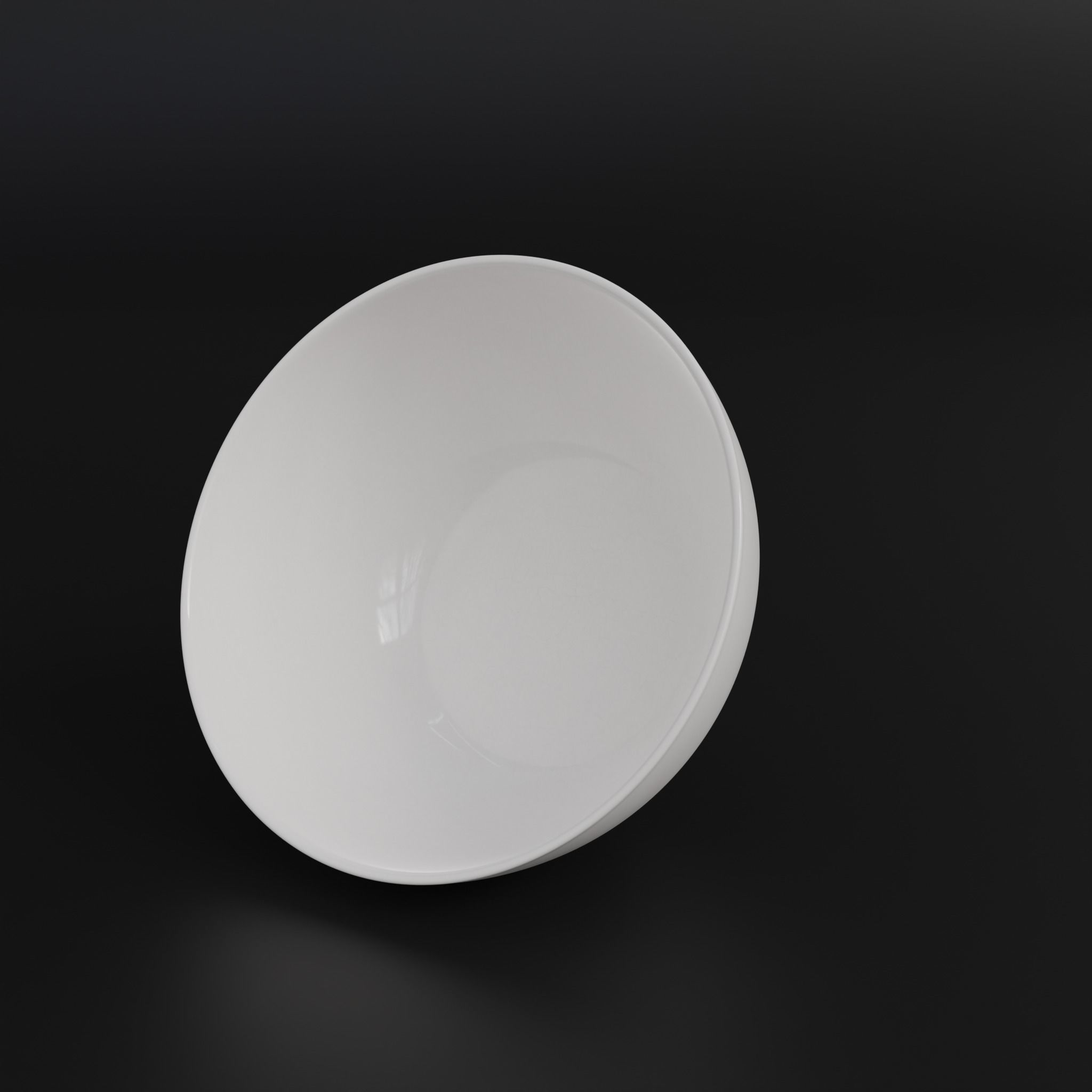 Porcelain bowl Low-poly 3D model_3