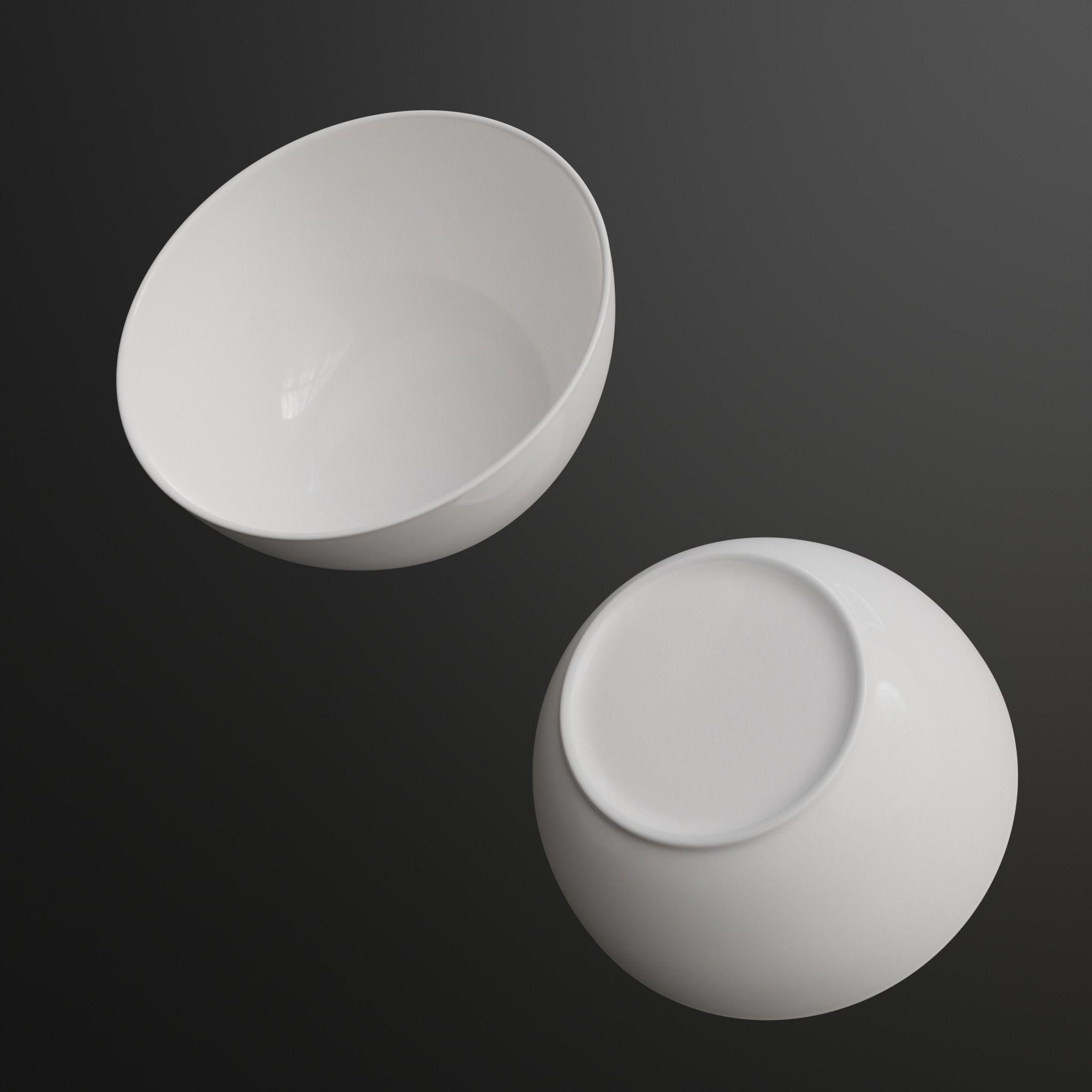 Porcelain bowl Low-poly 3D model_11