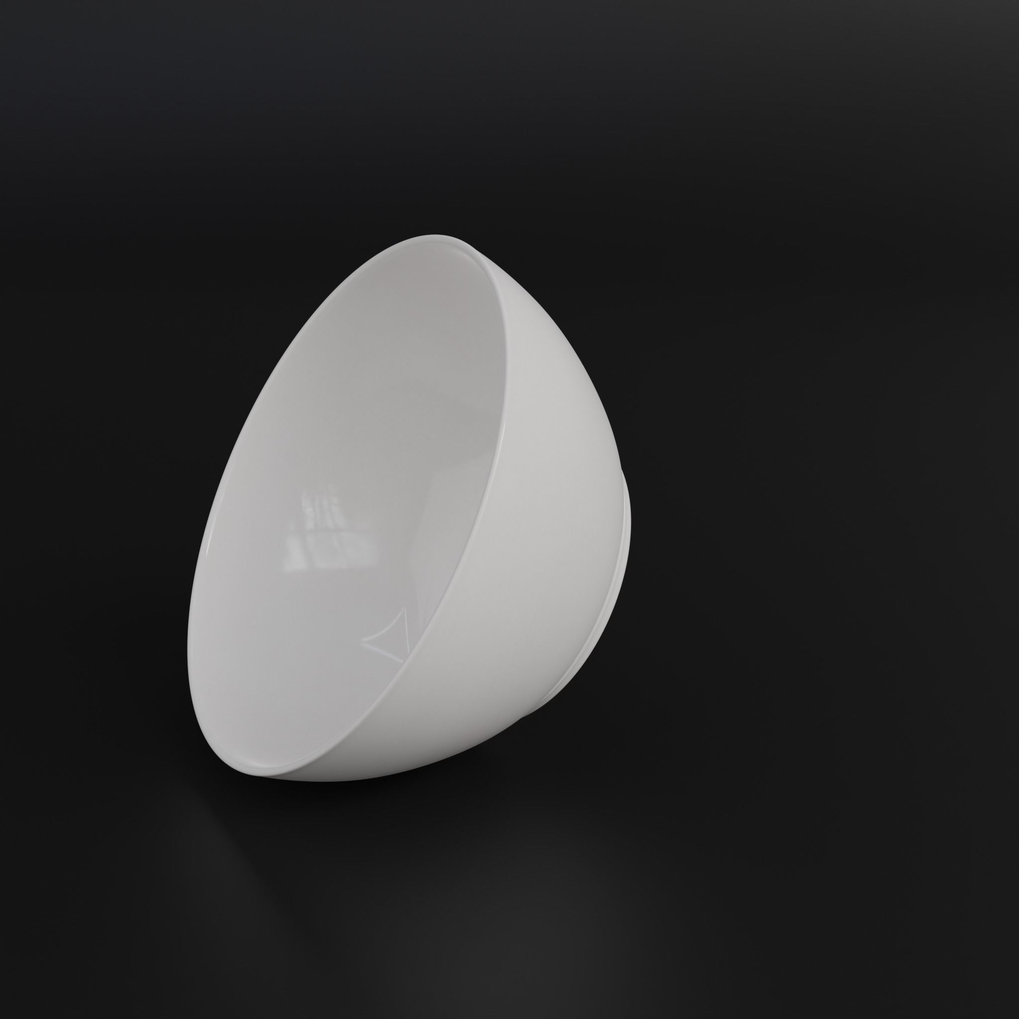 Porcelain bowl Low-poly 3D model_10