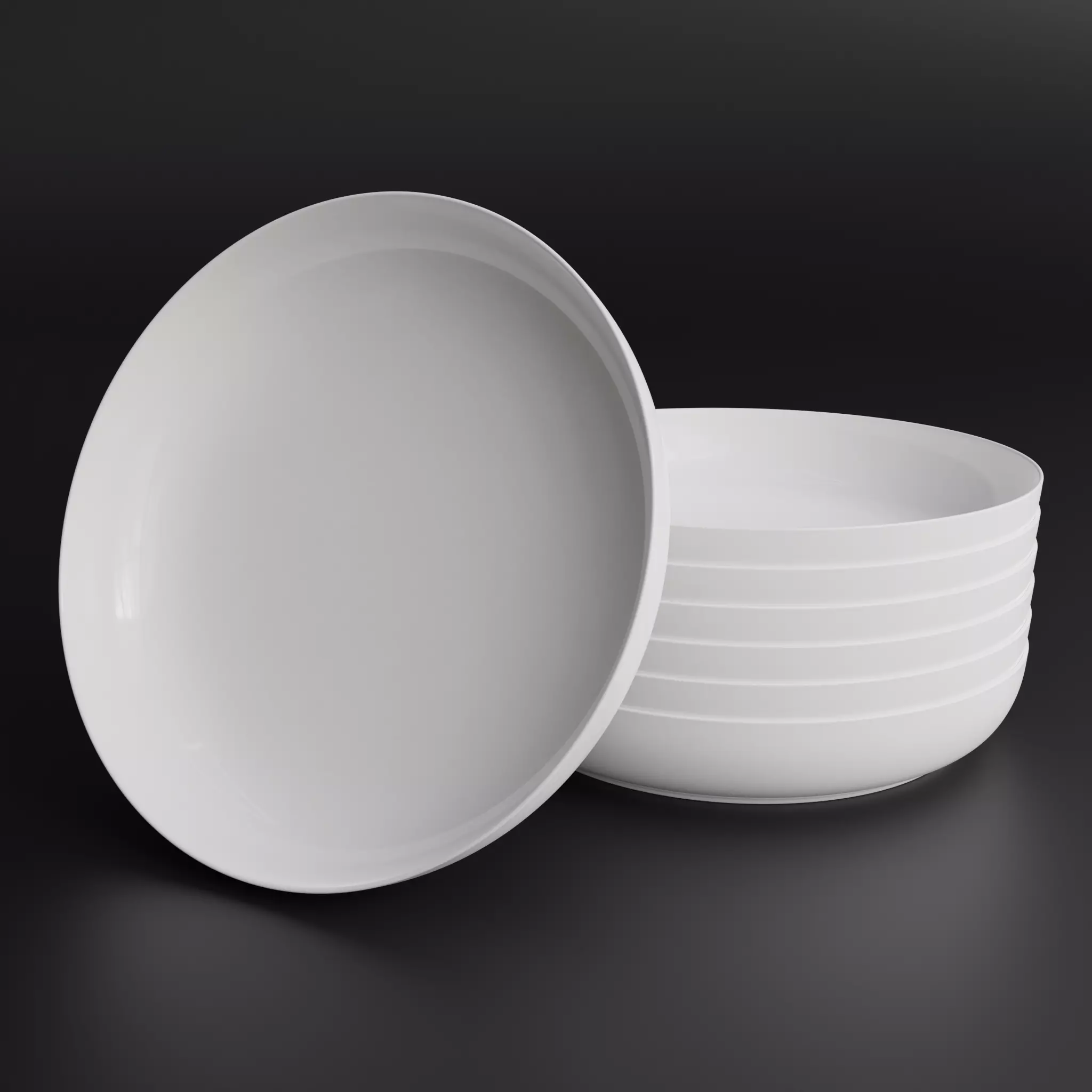 Porcelain Deep plate Low-poly 3D model_0