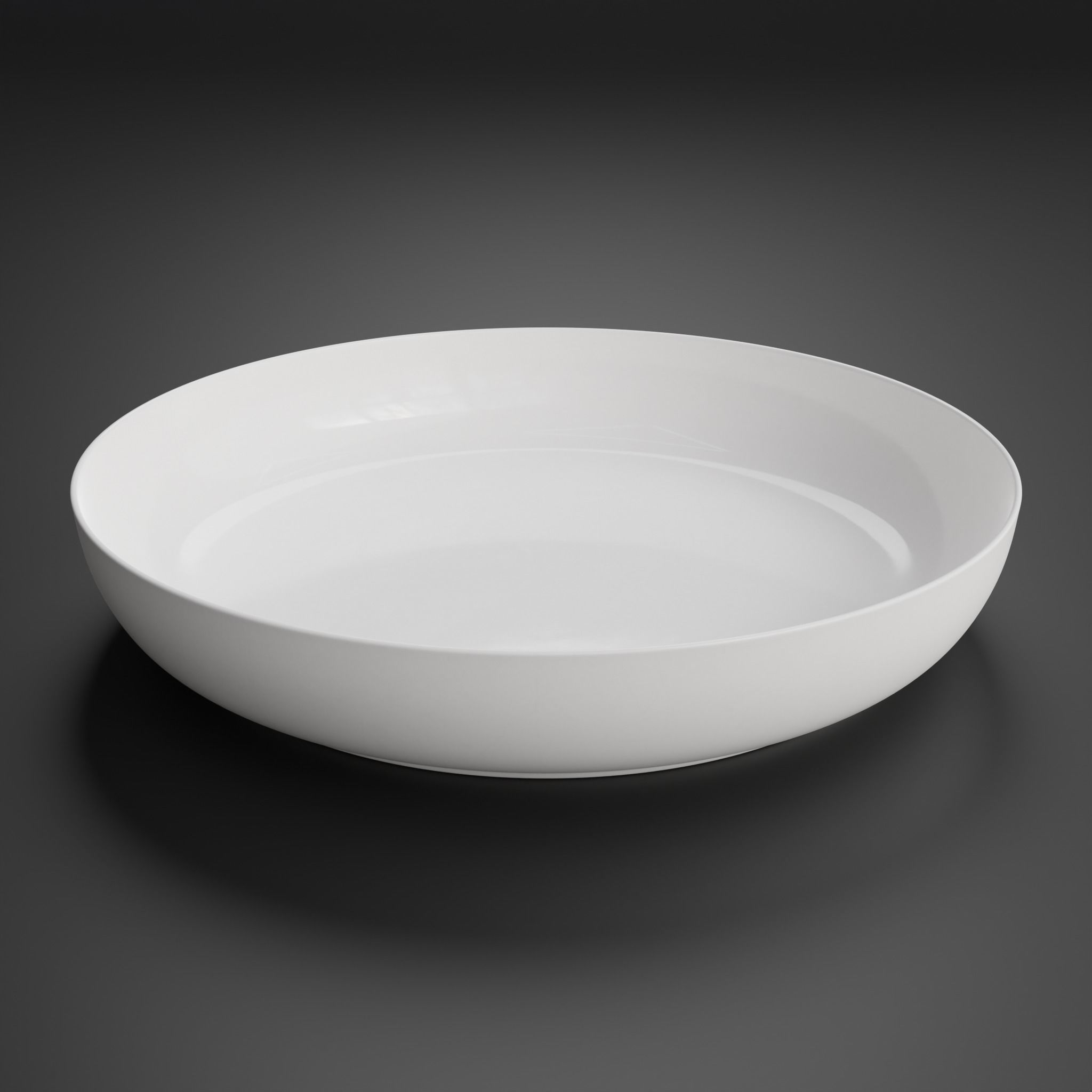 Porcelain Deep plate Low-poly 3D model_1