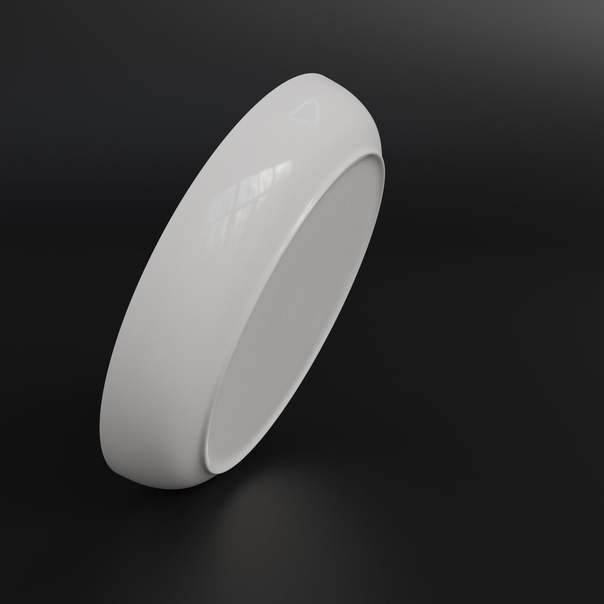 Porcelain Deep plate Low-poly 3D model_9