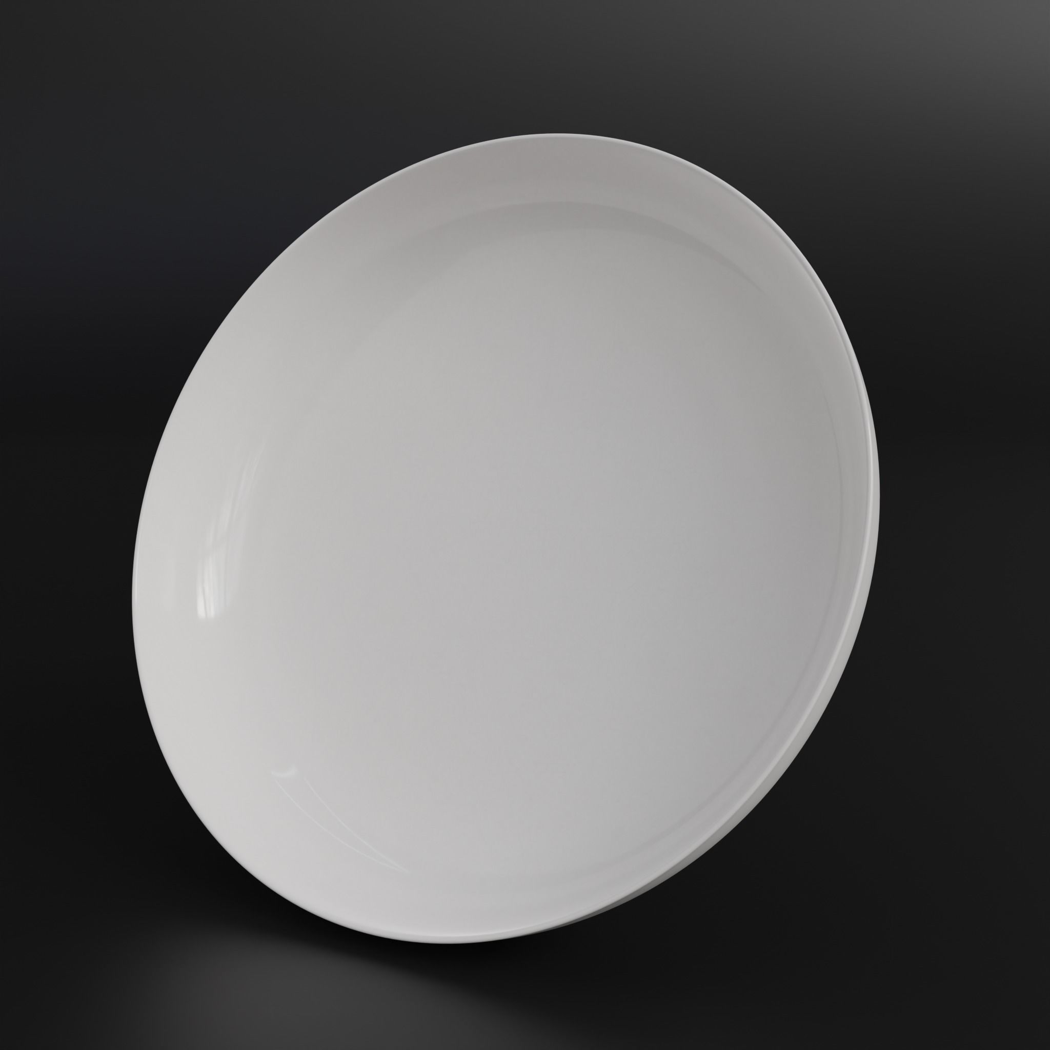 Porcelain Deep plate Low-poly 3D model_3