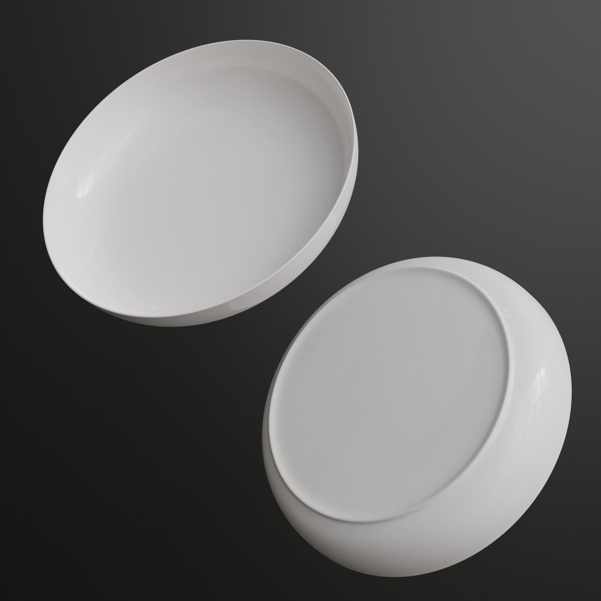 Porcelain Deep plate Low-poly 3D model_11