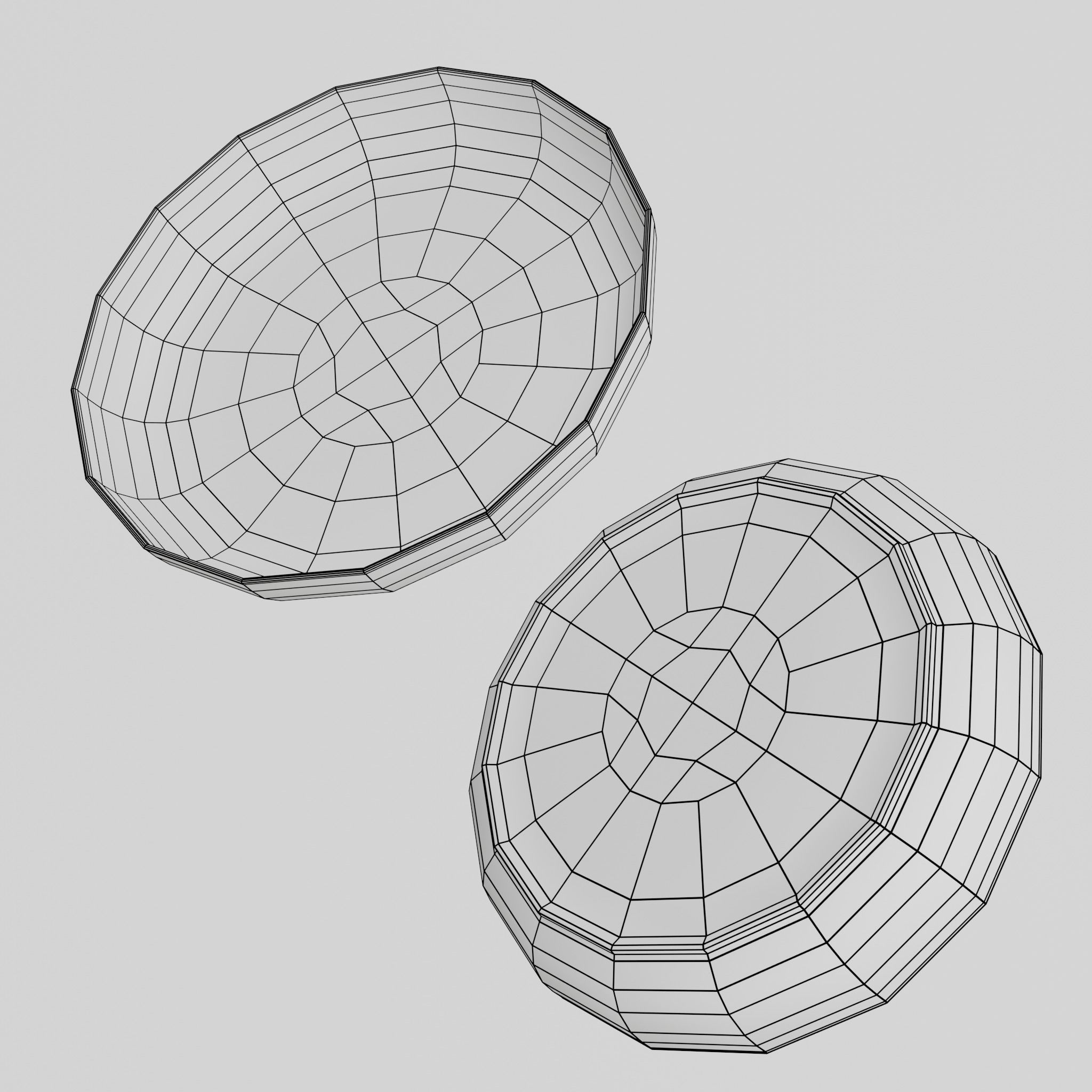 Porcelain Deep plate Low-poly 3D model_12