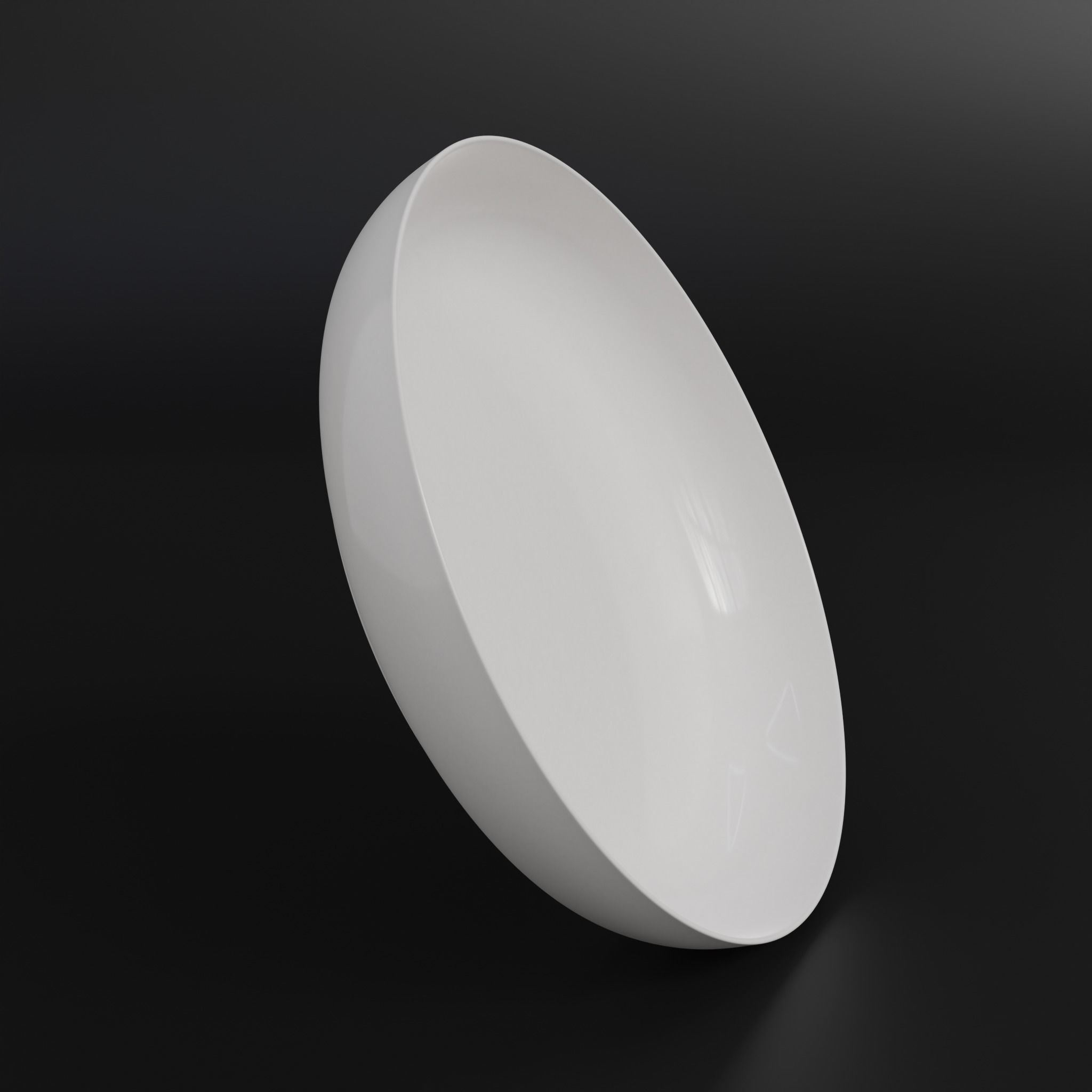 Porcelain Deep plate Low-poly 3D model_5