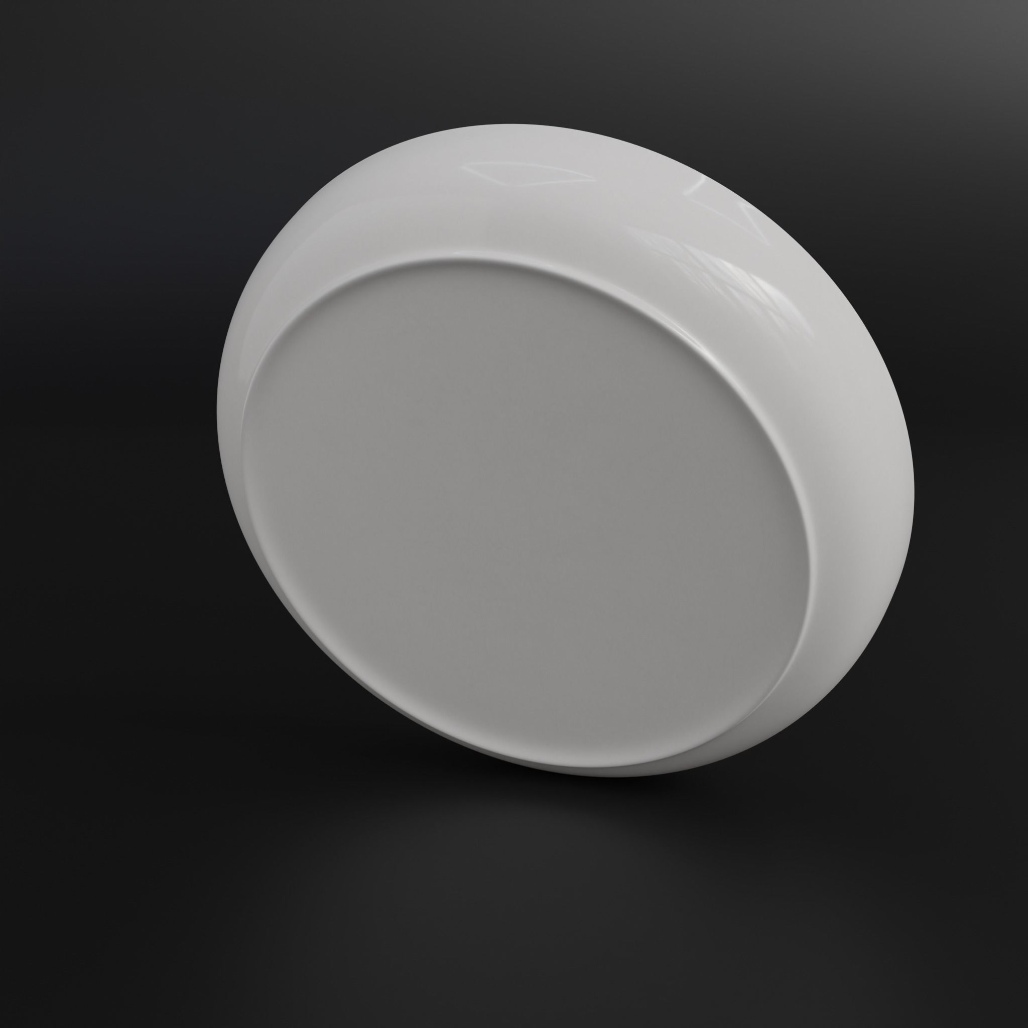 Porcelain Deep plate Low-poly 3D model_7