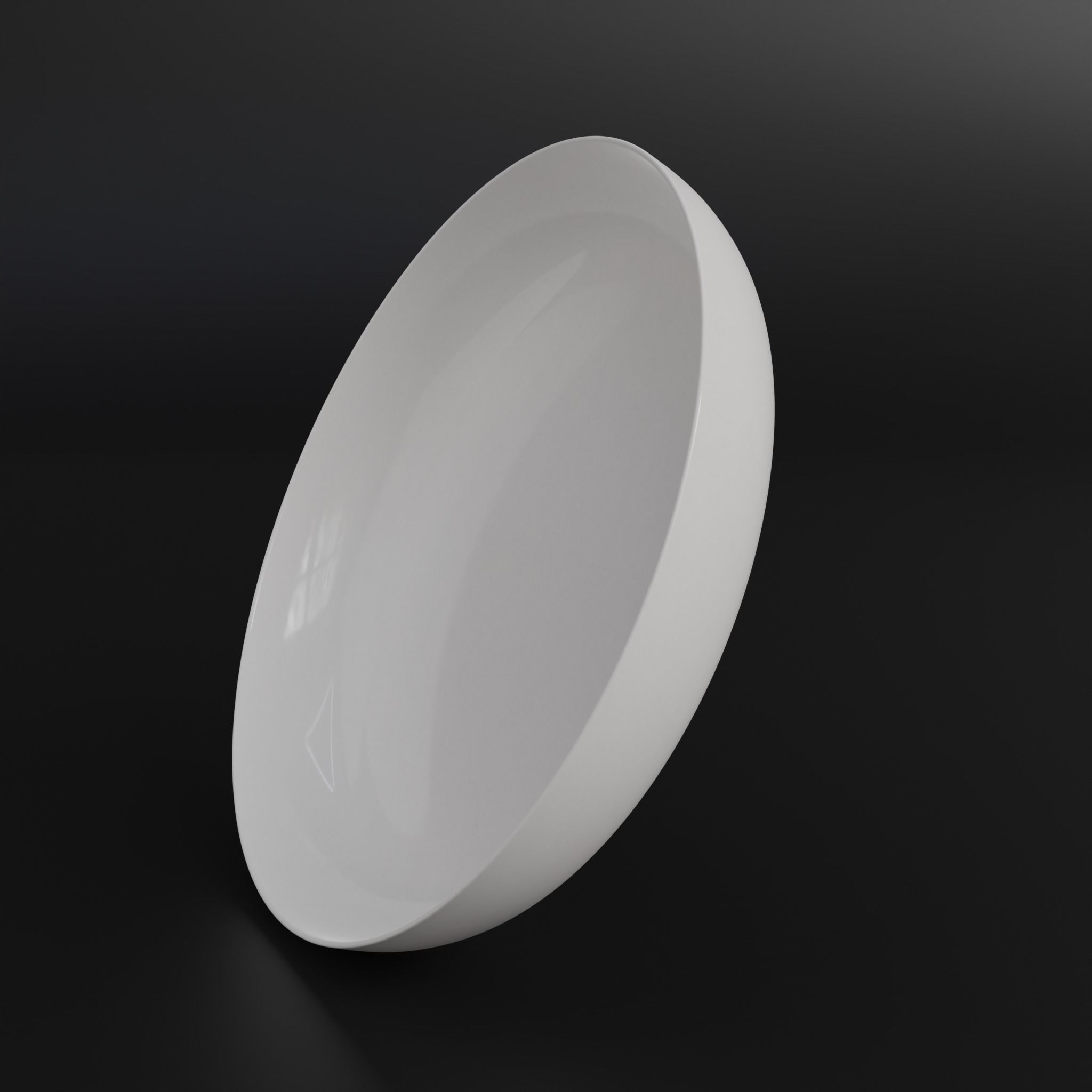 Porcelain Deep plate Low-poly 3D model_10