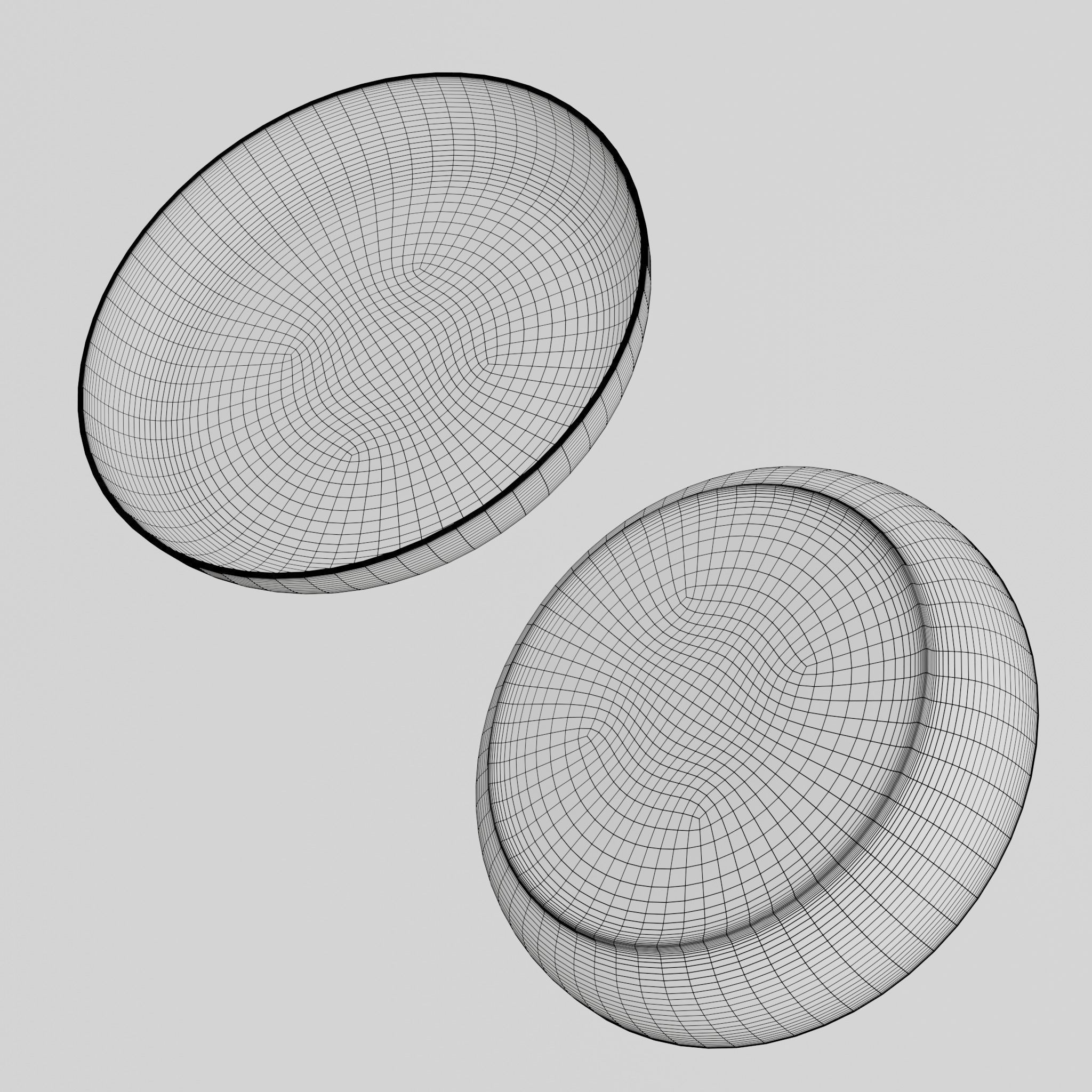 Porcelain Deep plate Low-poly 3D model_14