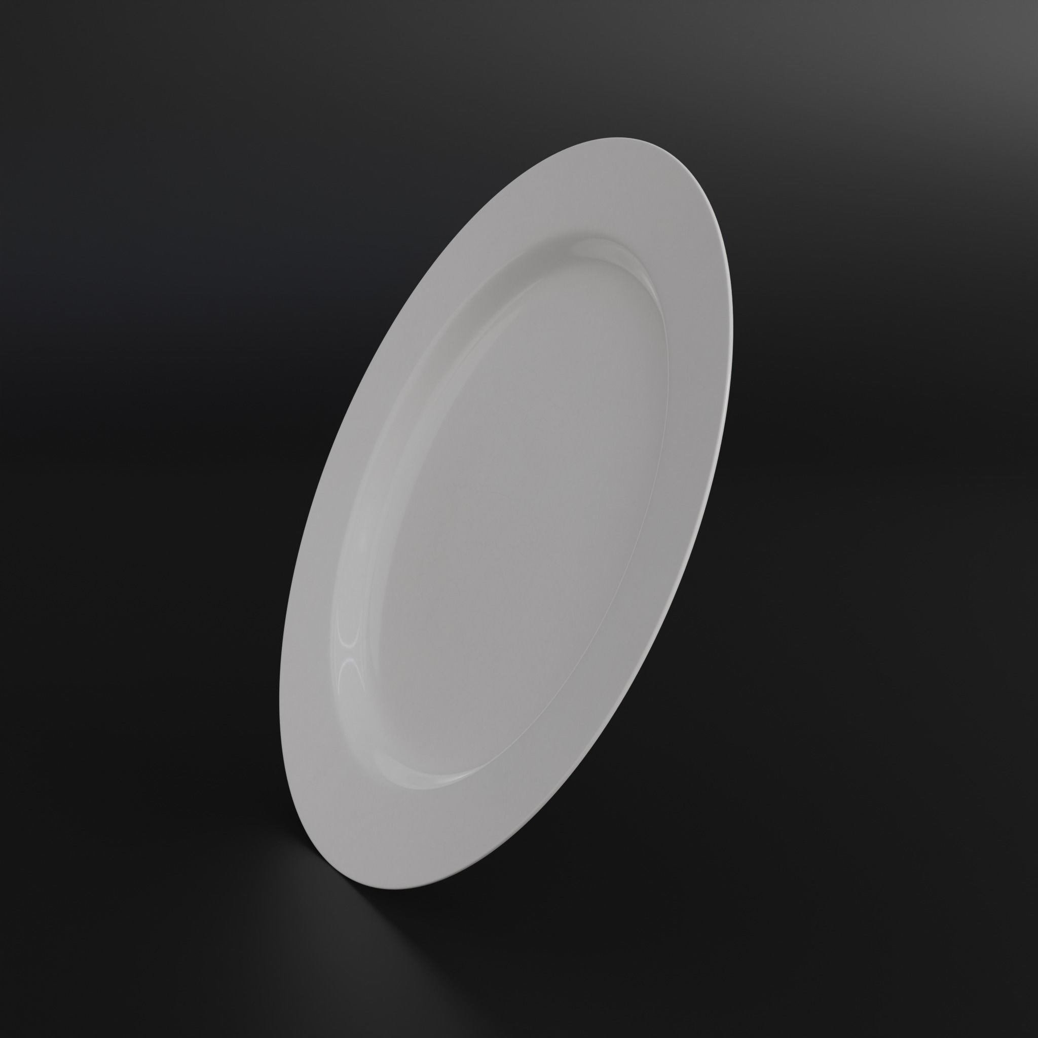 Porcelain Dinner plate Low-poly 3D model_10