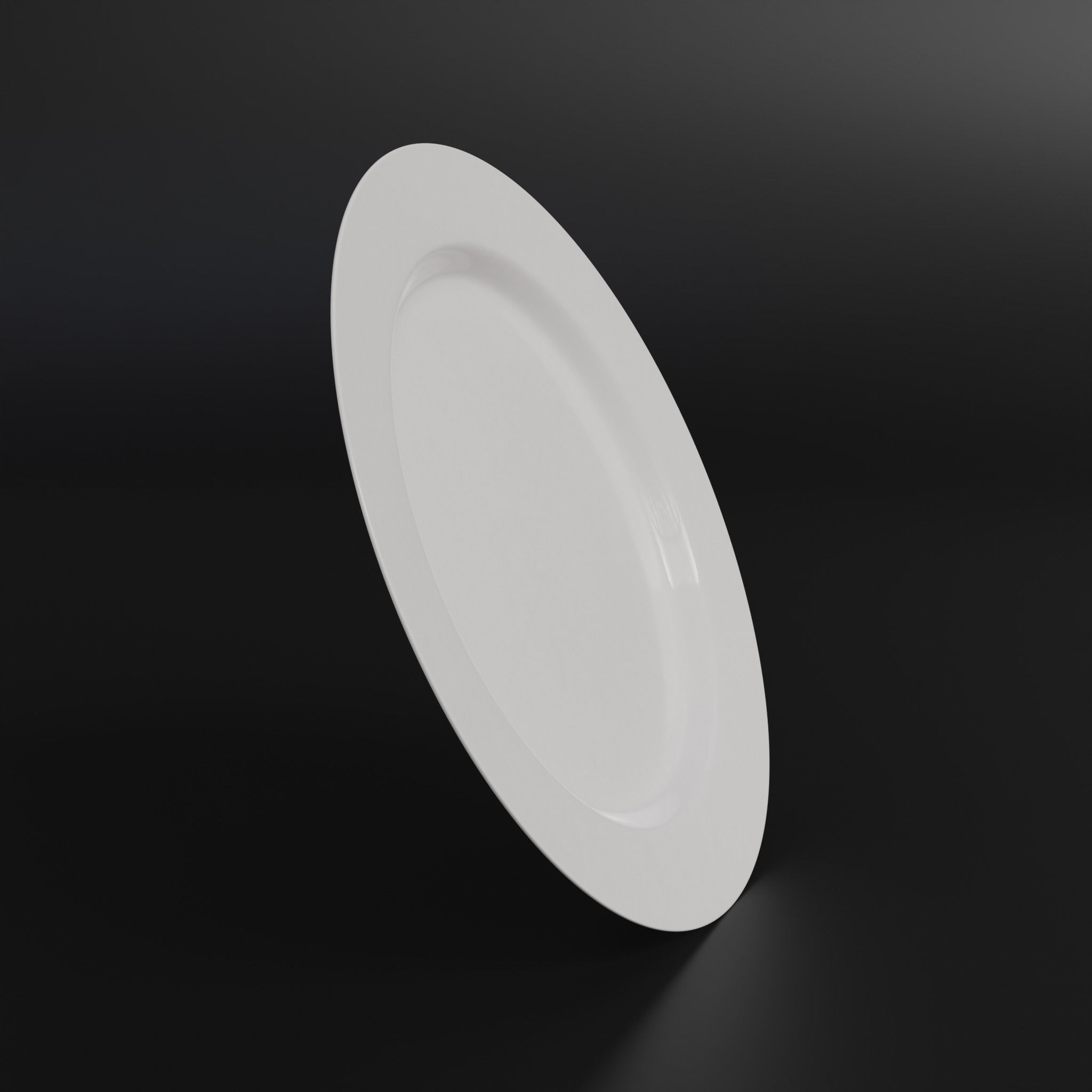 Porcelain Dinner plate Low-poly 3D model_5