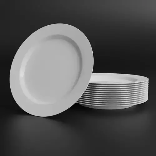 Porcelain Dinner plate Low-poly 3D model