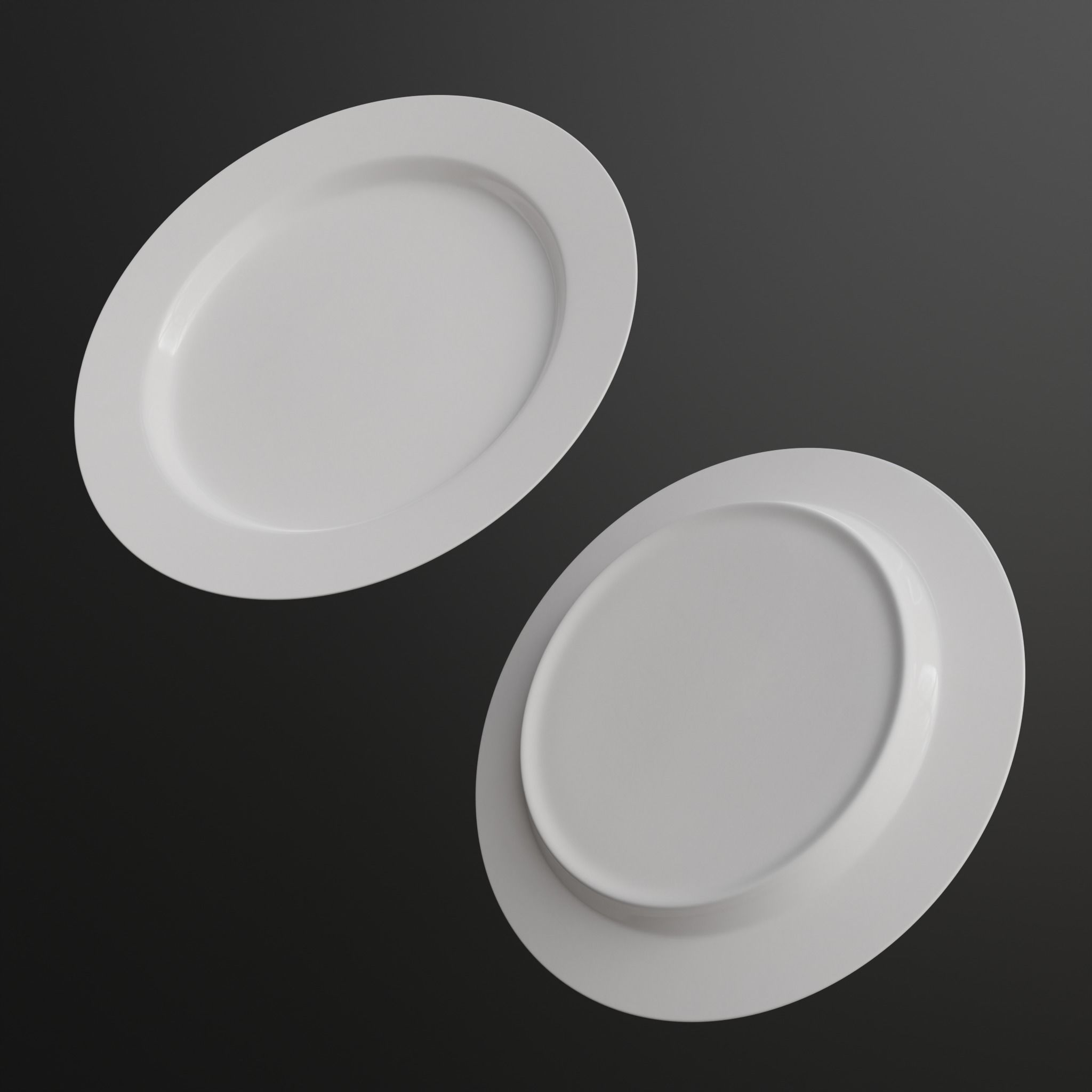 Porcelain Dinner plate Low-poly 3D model_11