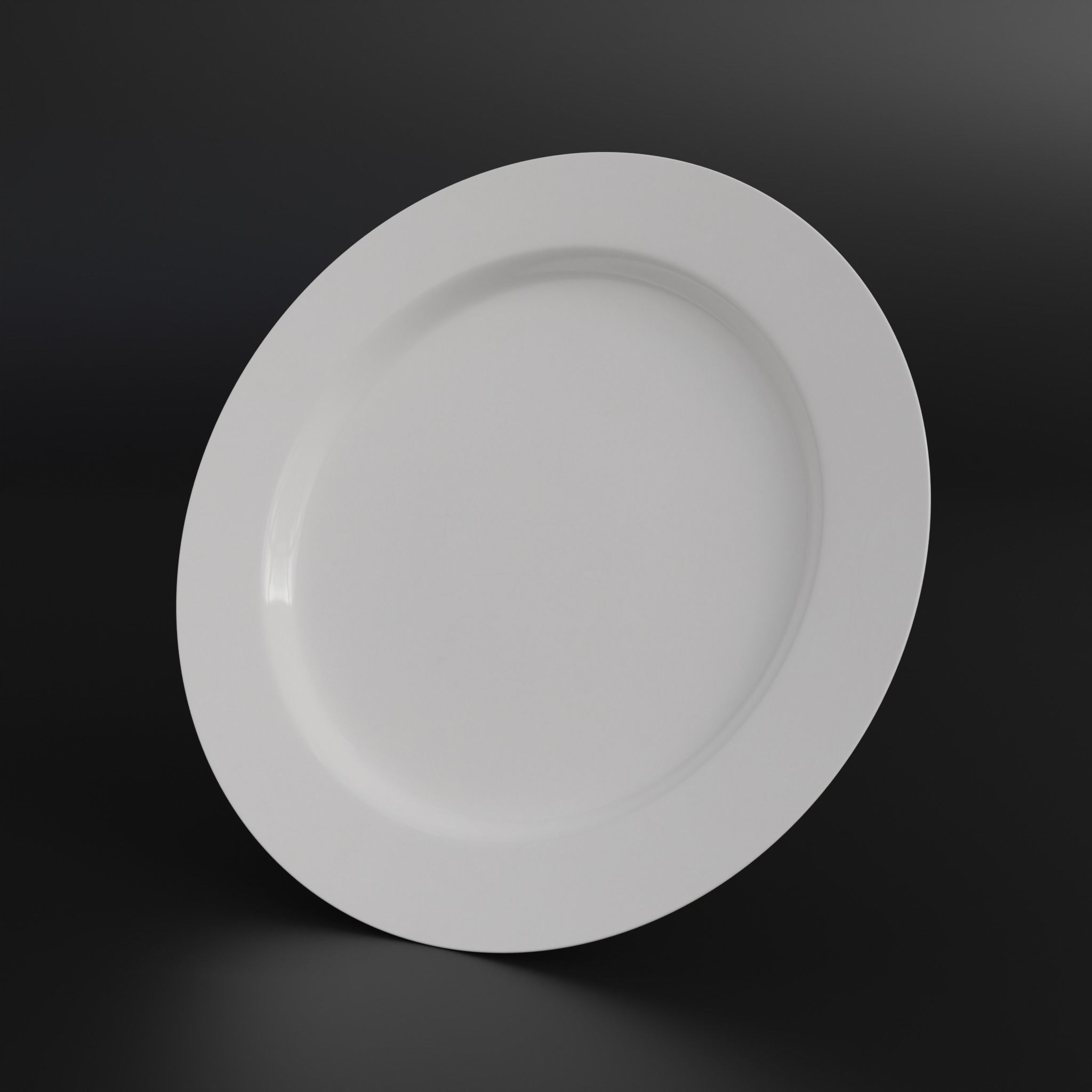 Porcelain Dinner plate Low-poly 3D model_3