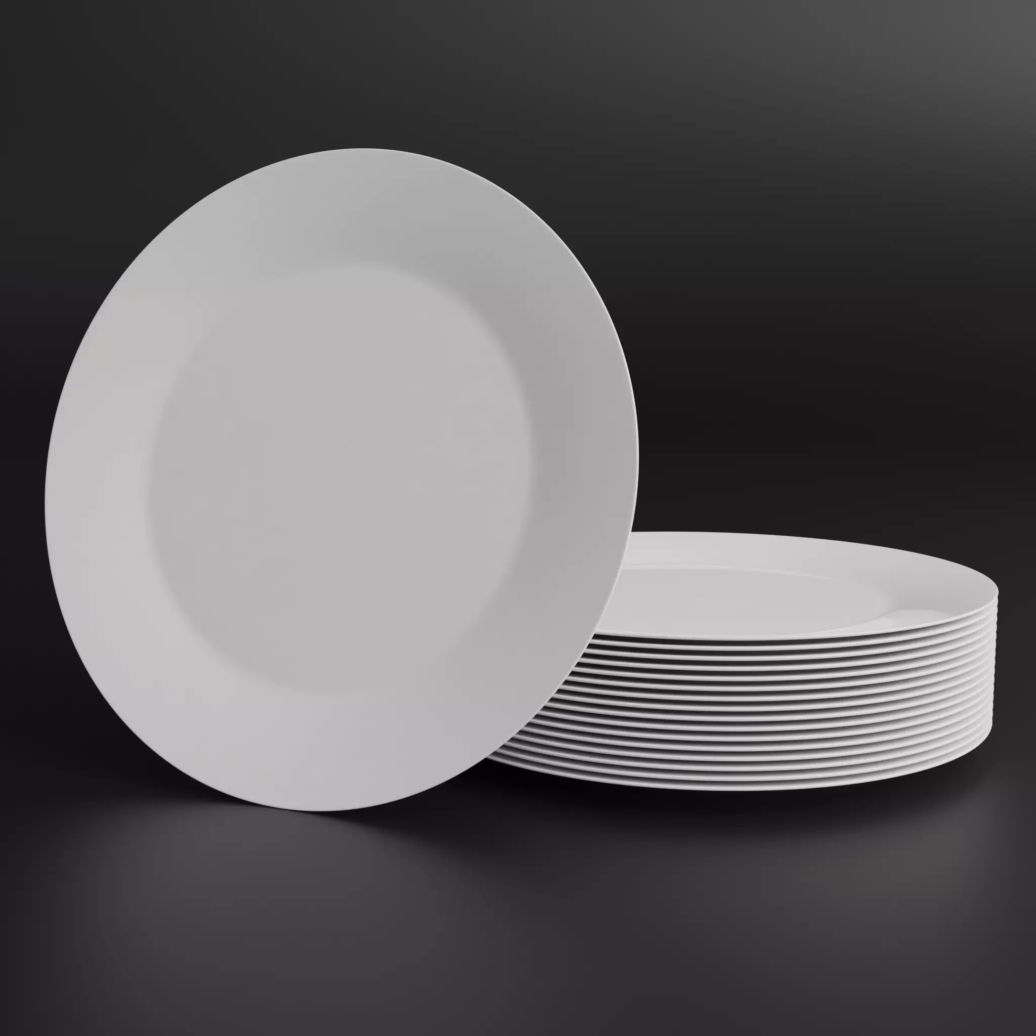 Porcelain Salad plate Low-poly 3D model_0