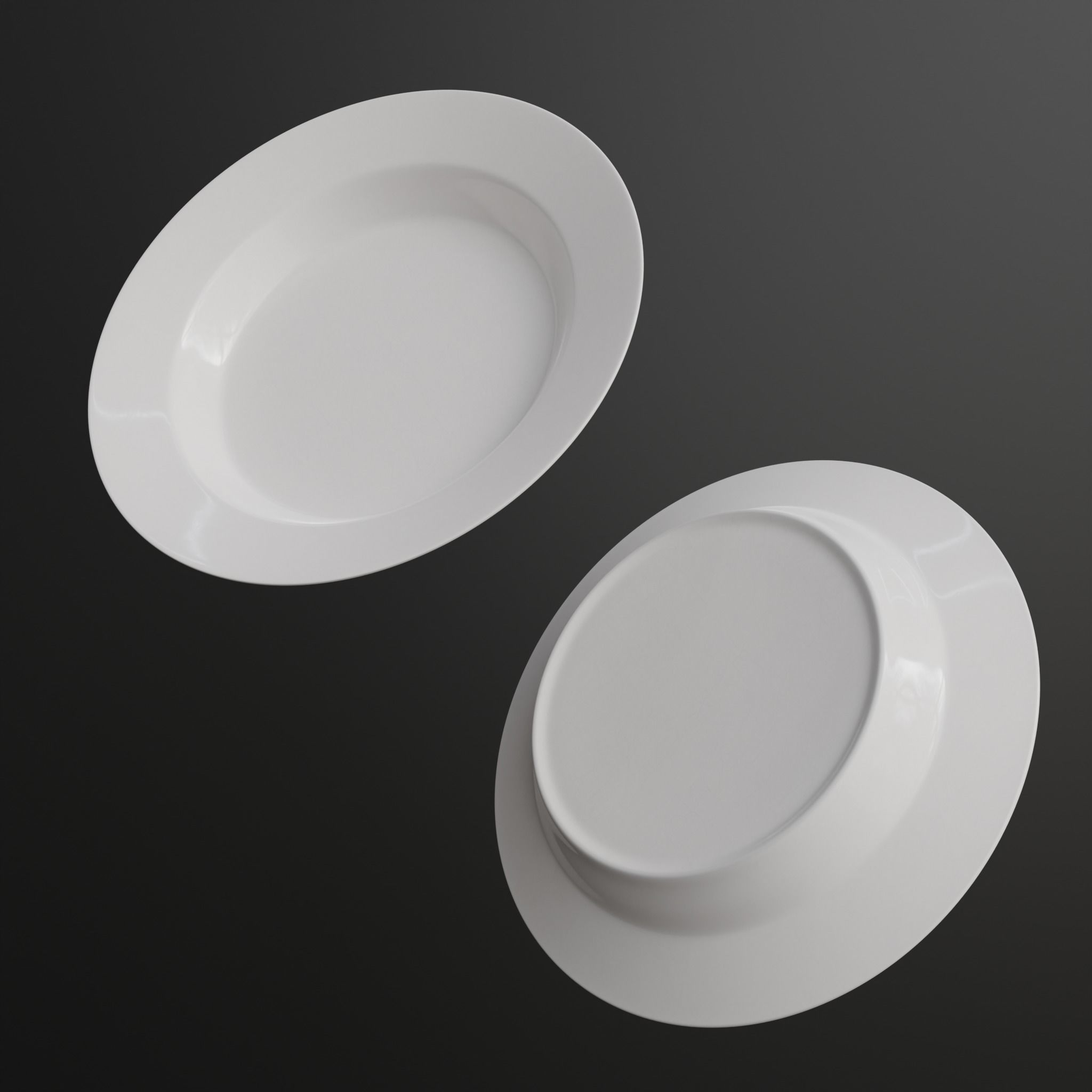 Porcelain Soup plate Low-poly 3D model_11