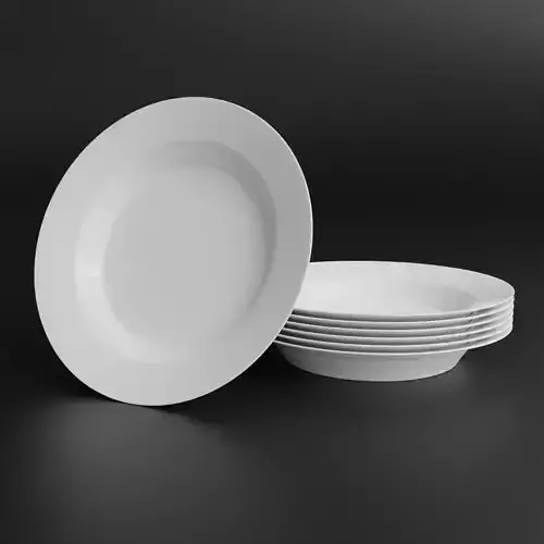 Porcelain Soup plate Low-poly 3D model