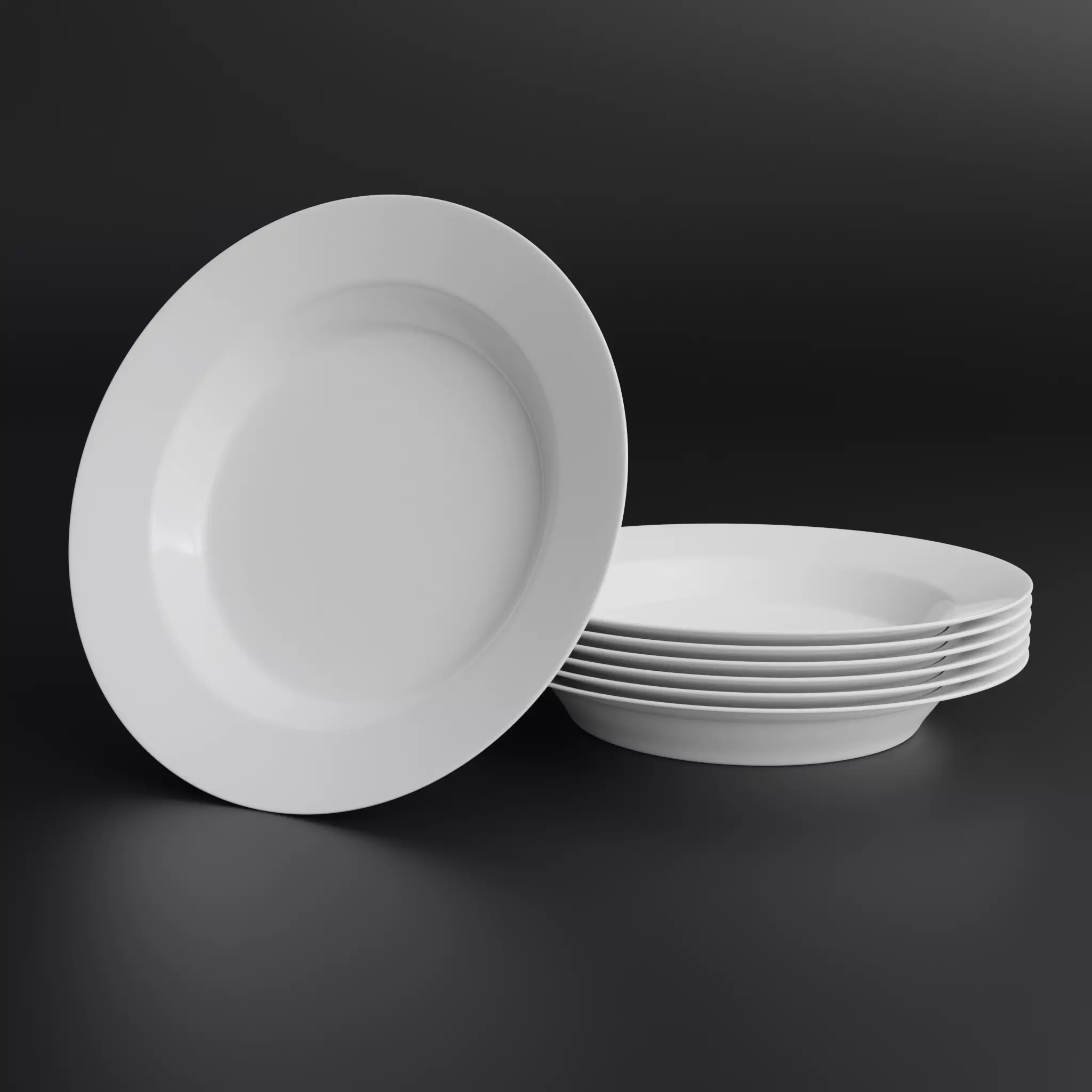 Porcelain Soup plate Low-poly 3D model_0