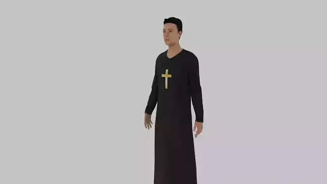 Priest man in robe with cross
