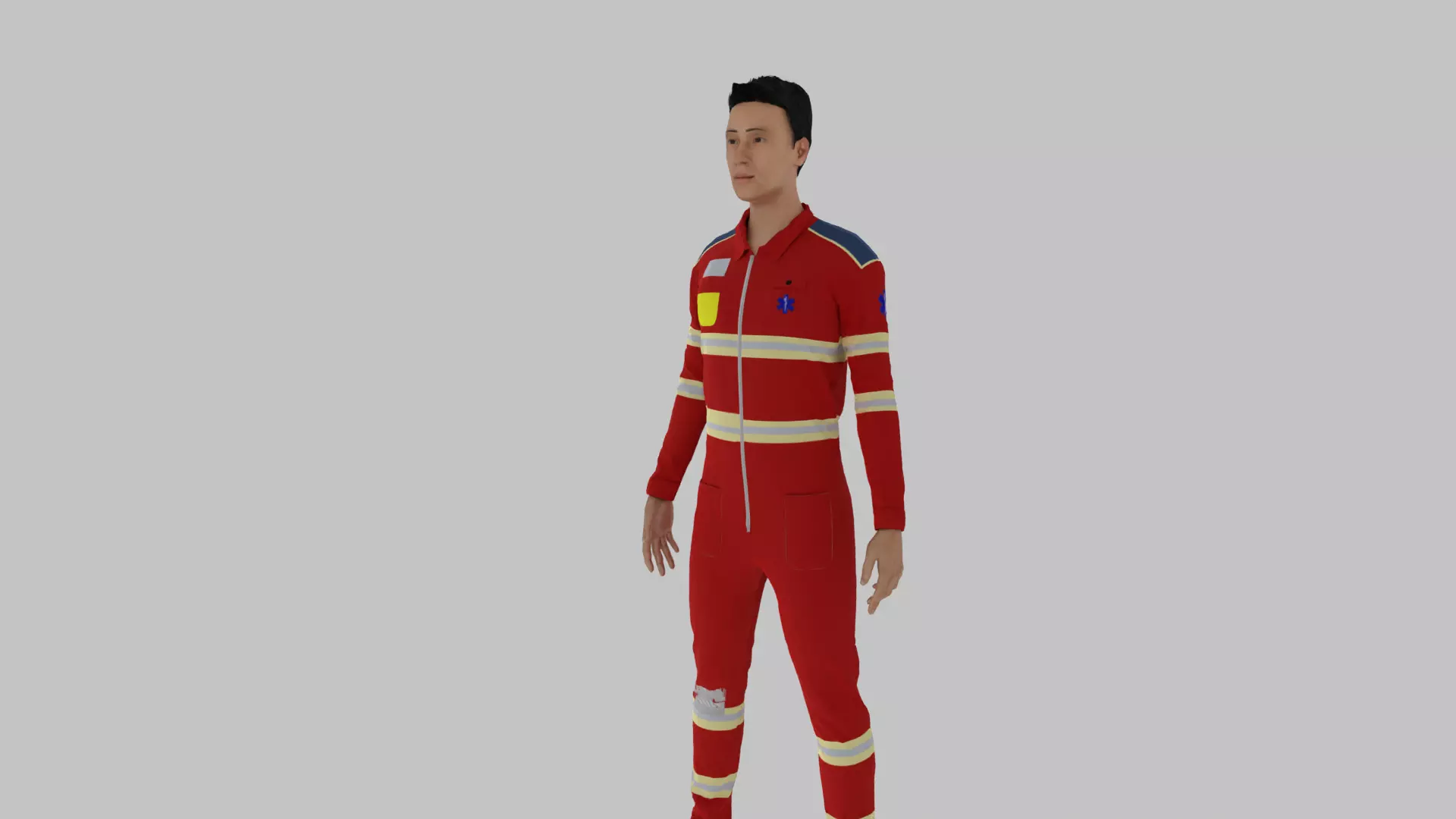 Paramedic man in suit Low-poly 3D model_0