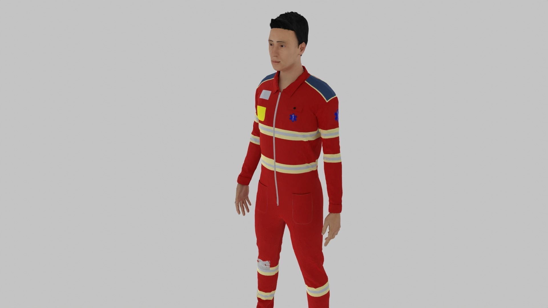 Paramedic man in suit Low-poly 3D model_4