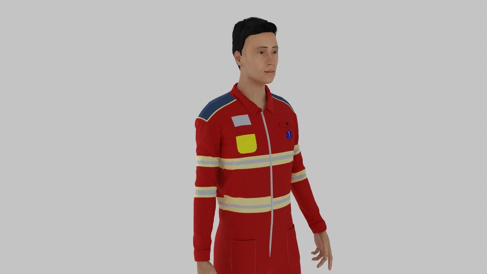 Paramedic man in suit Low-poly 3D model_6