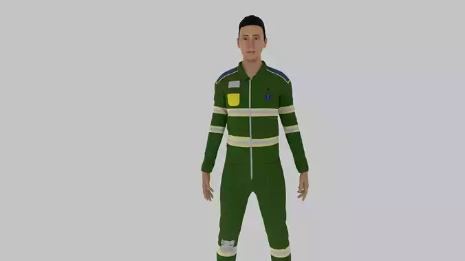 Paramedic Character Low-poly 3D model
