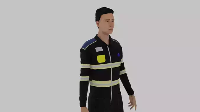 Paramedic man in firefighter uniform