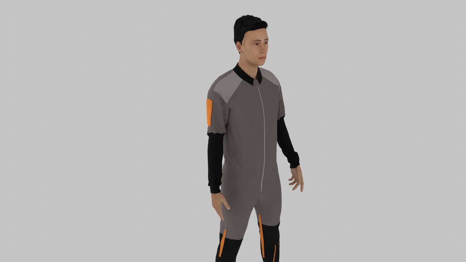 Parachute Jumper Low-poly 3D model_1