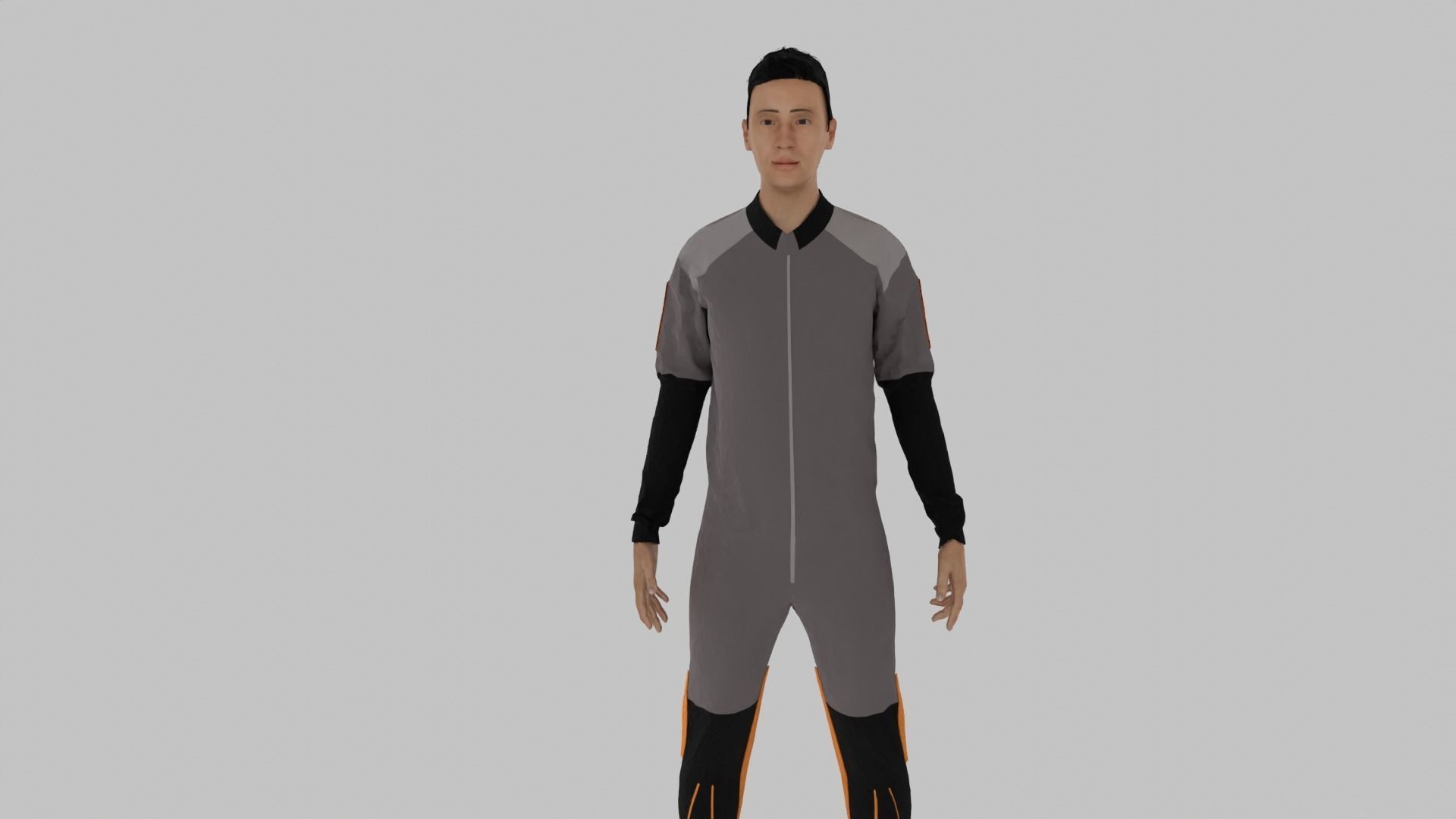 Parachute Jumper Low-poly 3D model_3