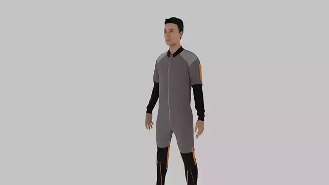 Parachute Jumper Low-poly 3D model