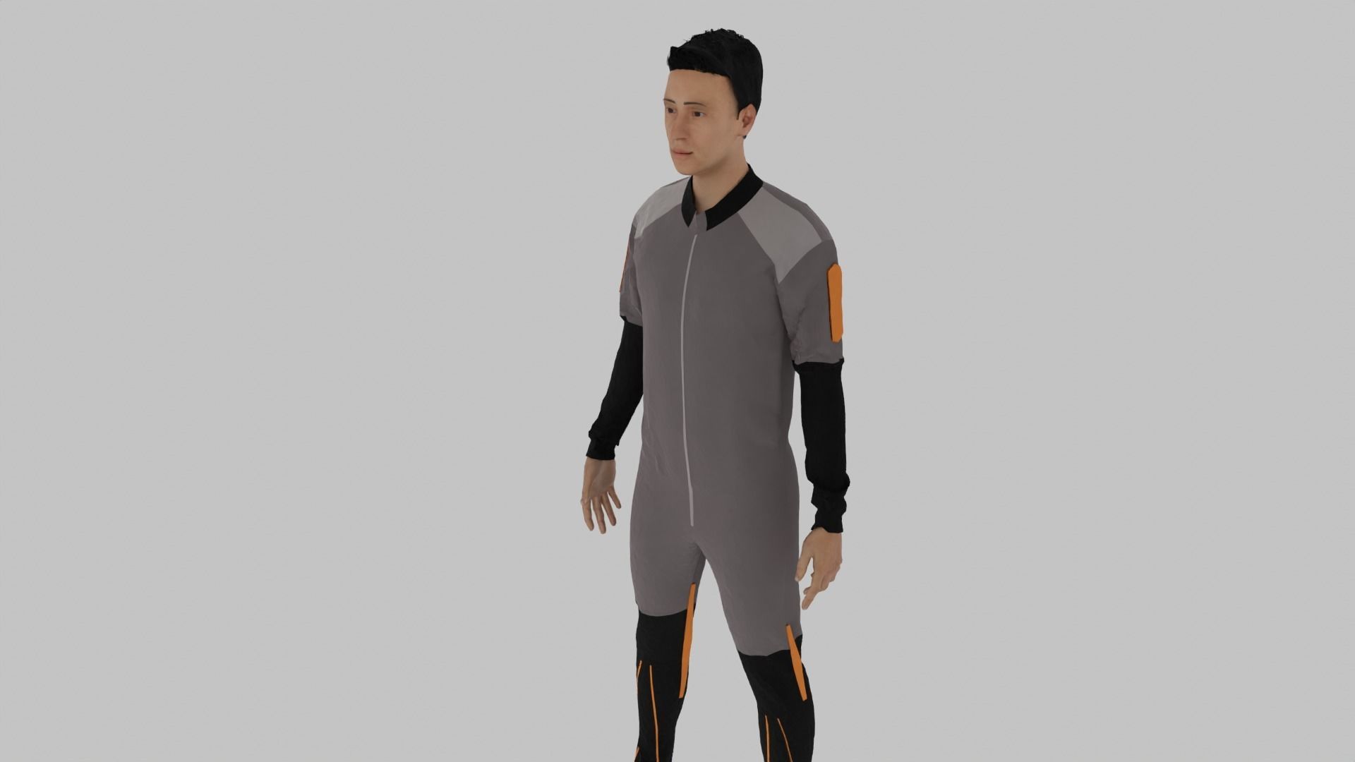 Parachute Jumper Low-poly 3D model_4