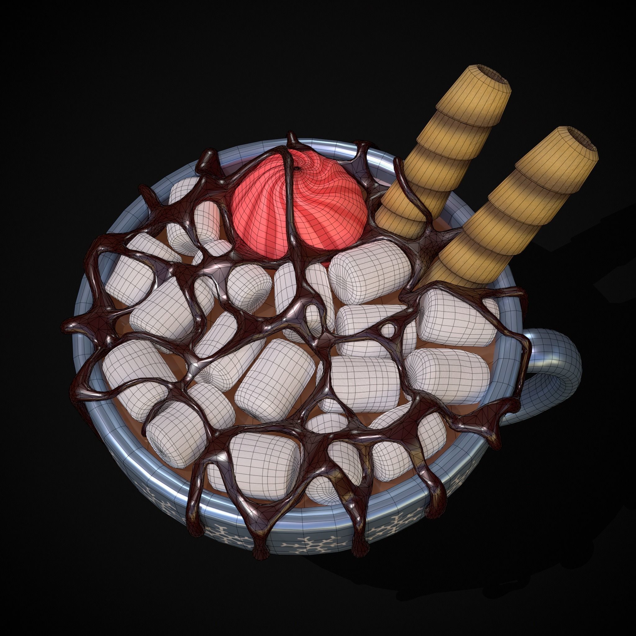 Reindeer Hot Chocolate Low-poly 3D model_22