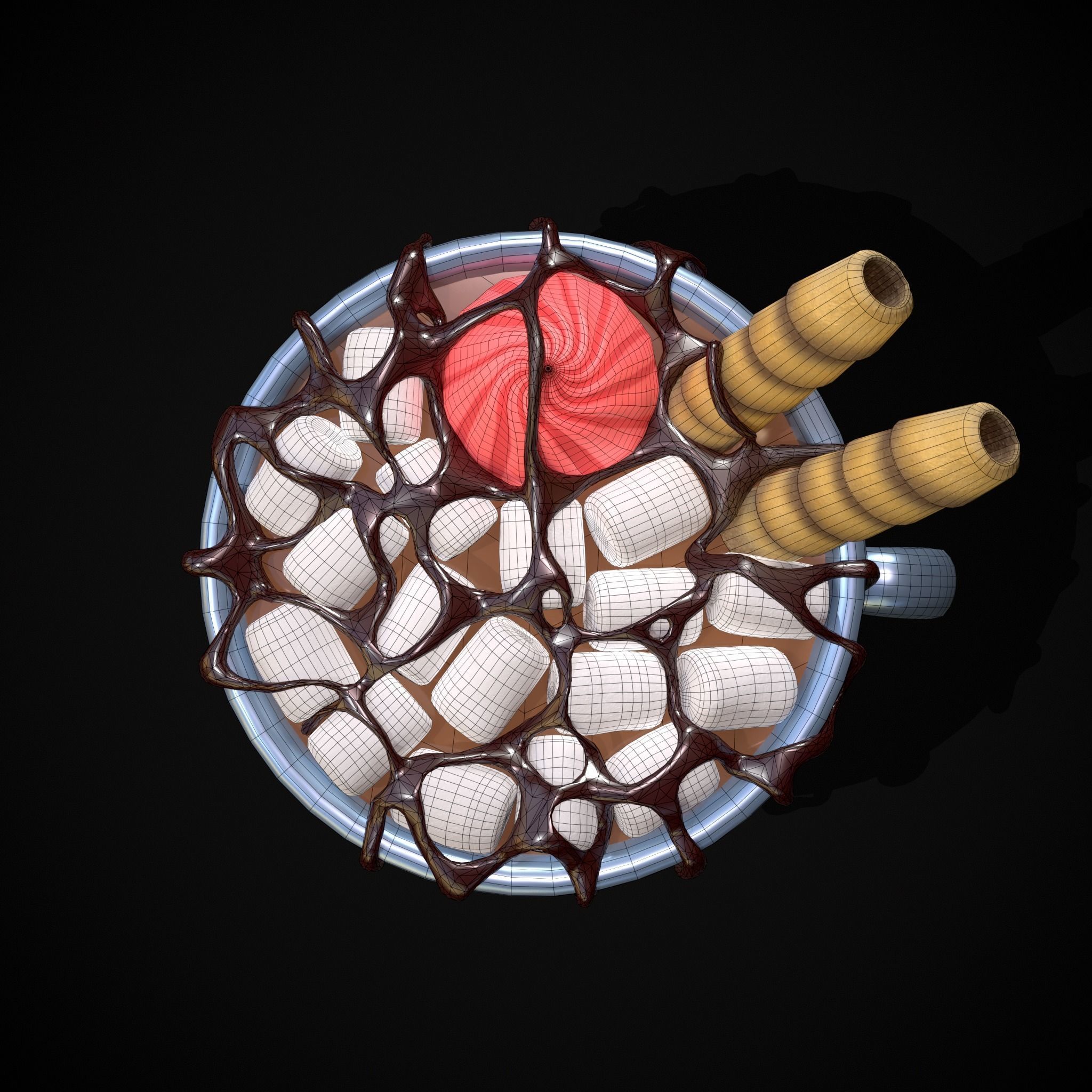 Reindeer Hot Chocolate Low-poly 3D model_6