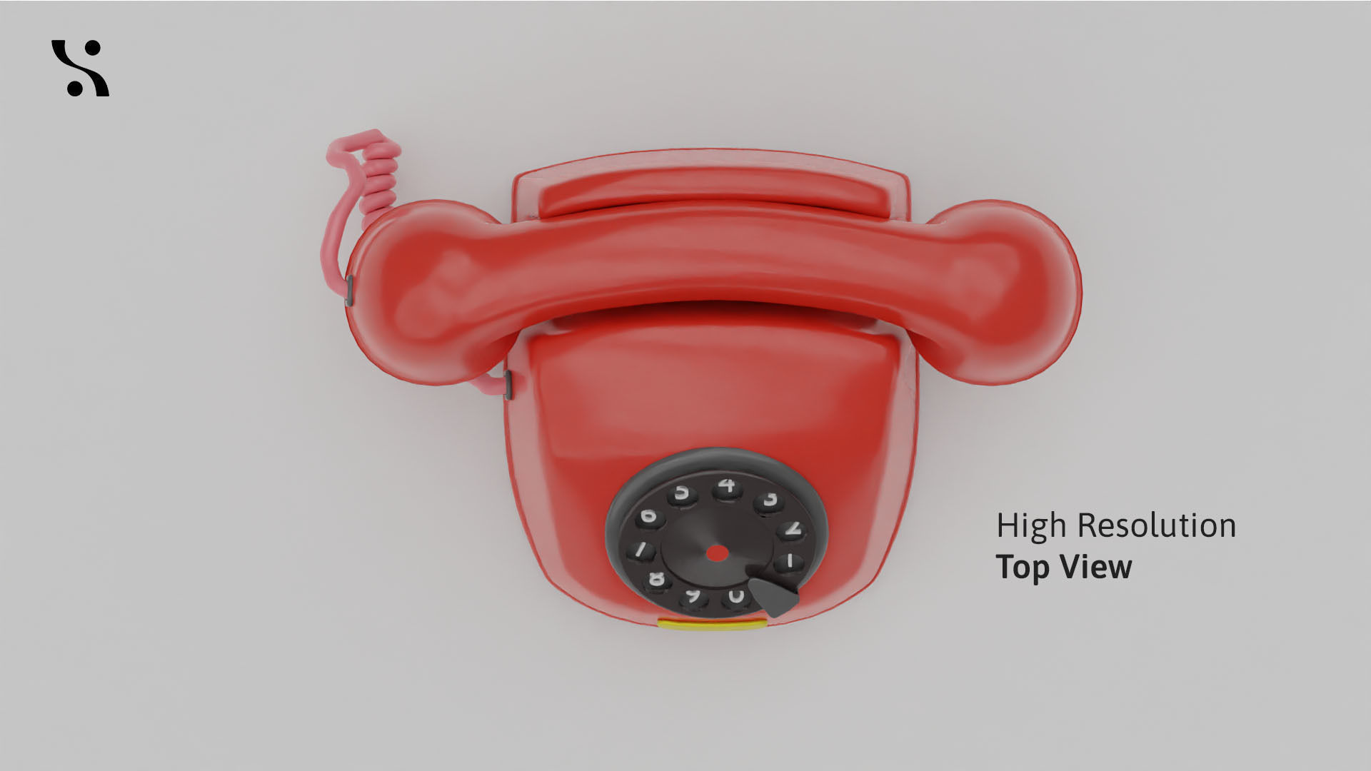 Retro Old-Model Rotary Telephone 3D model_6