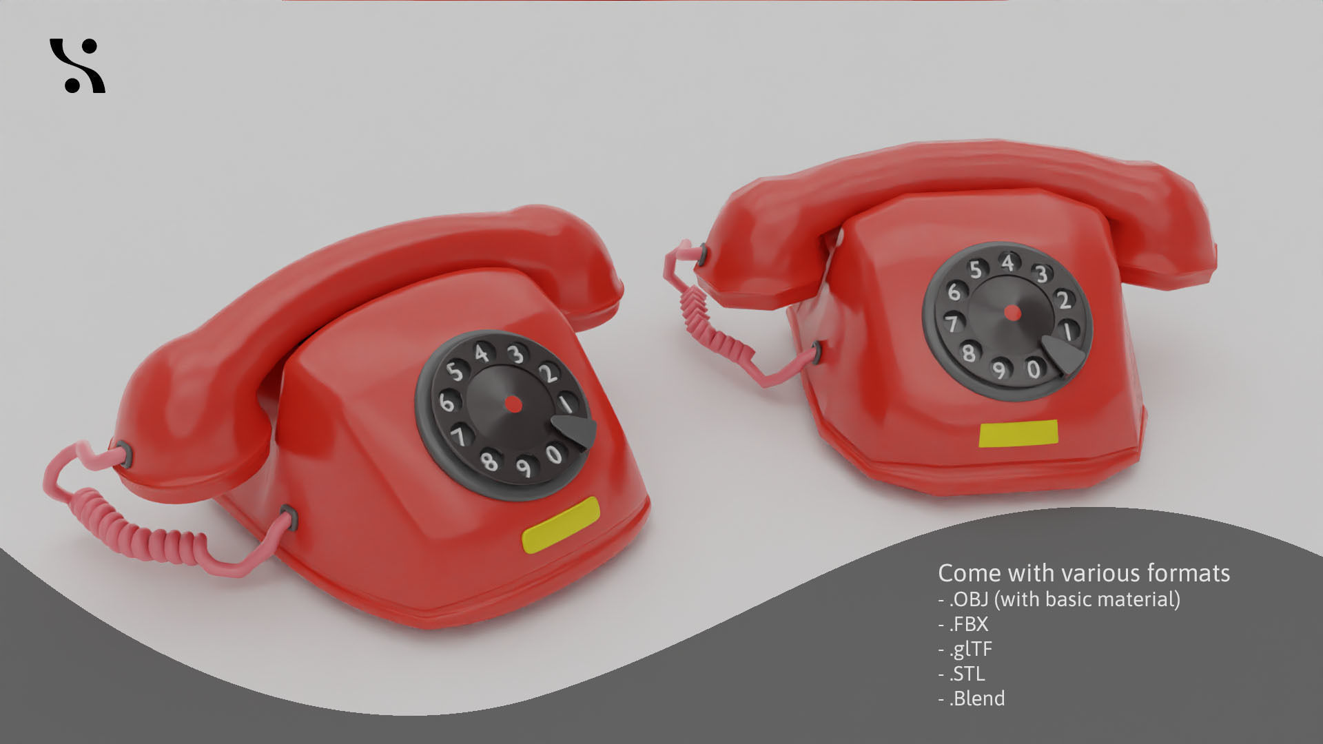 Retro Old-Model Rotary Telephone 3D model_3