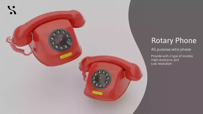Retro Old-Model Rotary Telephone 3D model