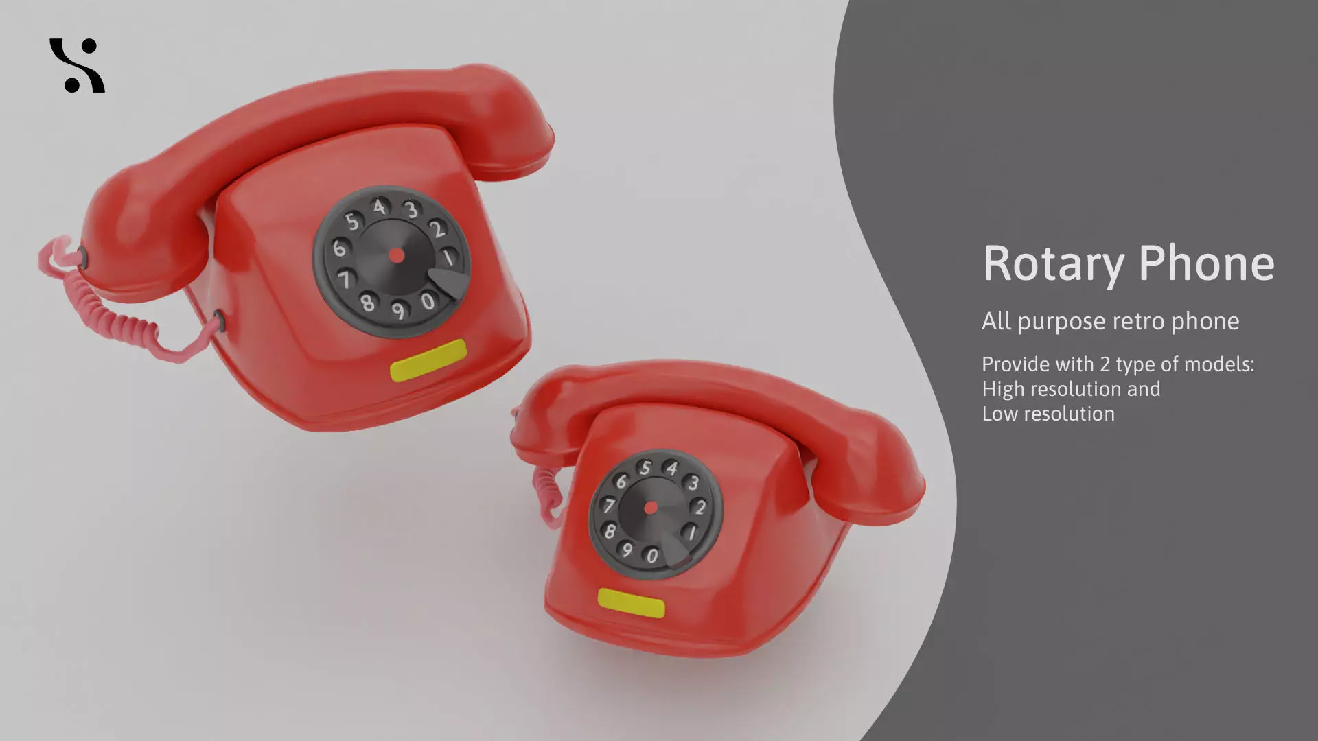 Retro Old-Model Rotary Telephone 3D model_0