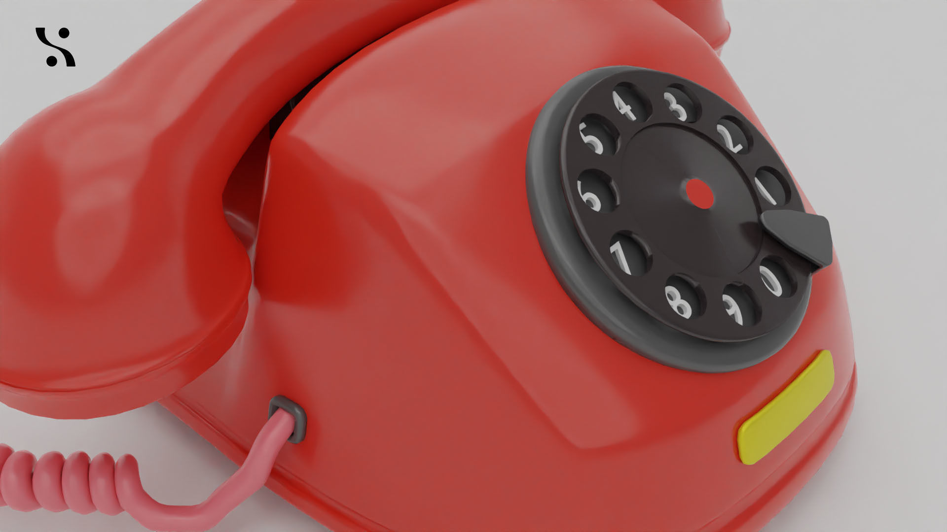 Retro Old-Model Rotary Telephone 3D model_1