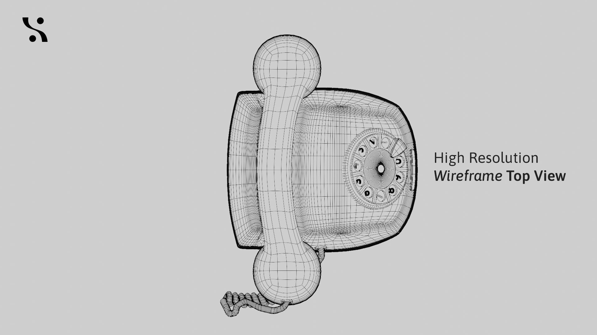 Retro Old-Model Rotary Telephone 3D model_11
