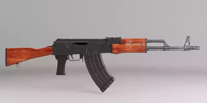 AK47 Game Ready Model - Low And High Poly Mesh Free low-poly 3D model
